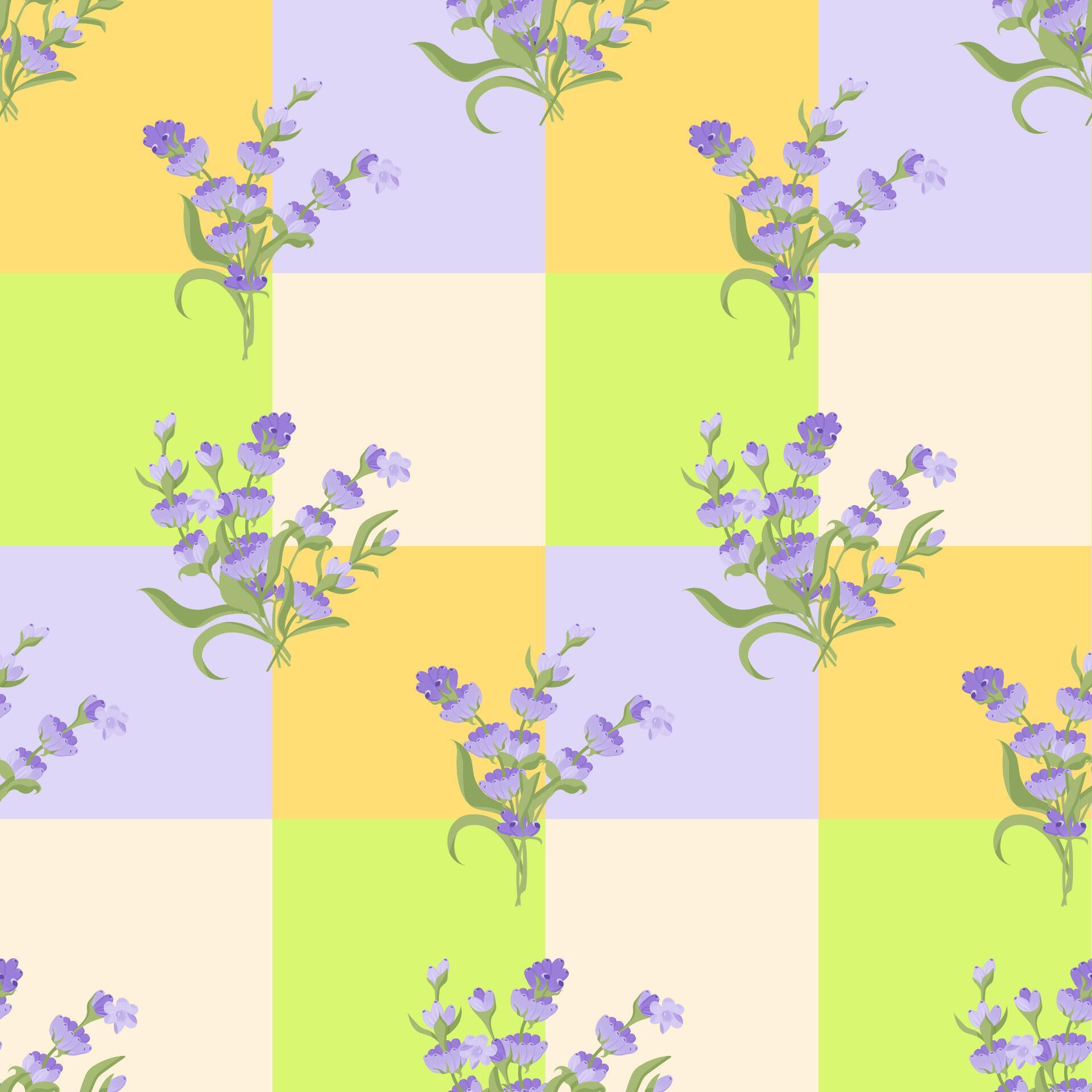 A sprig of lavender. Purple flower. Seamless pattern. illustration. Stock Free