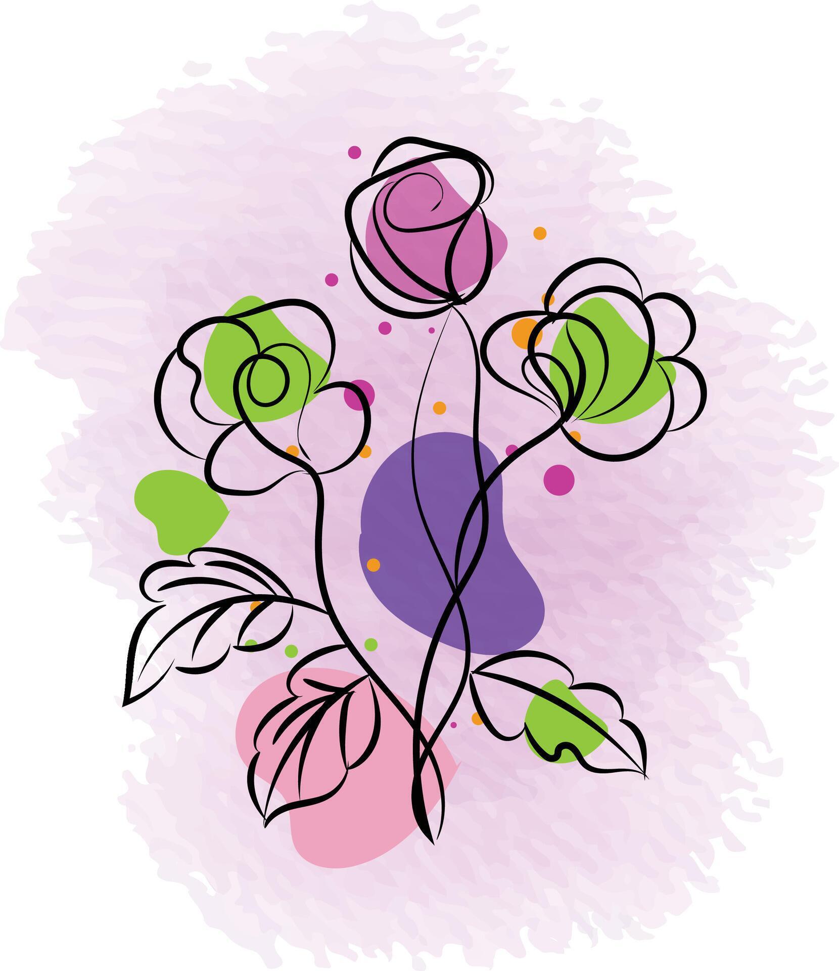 Rose Flower Line Art Stock Free