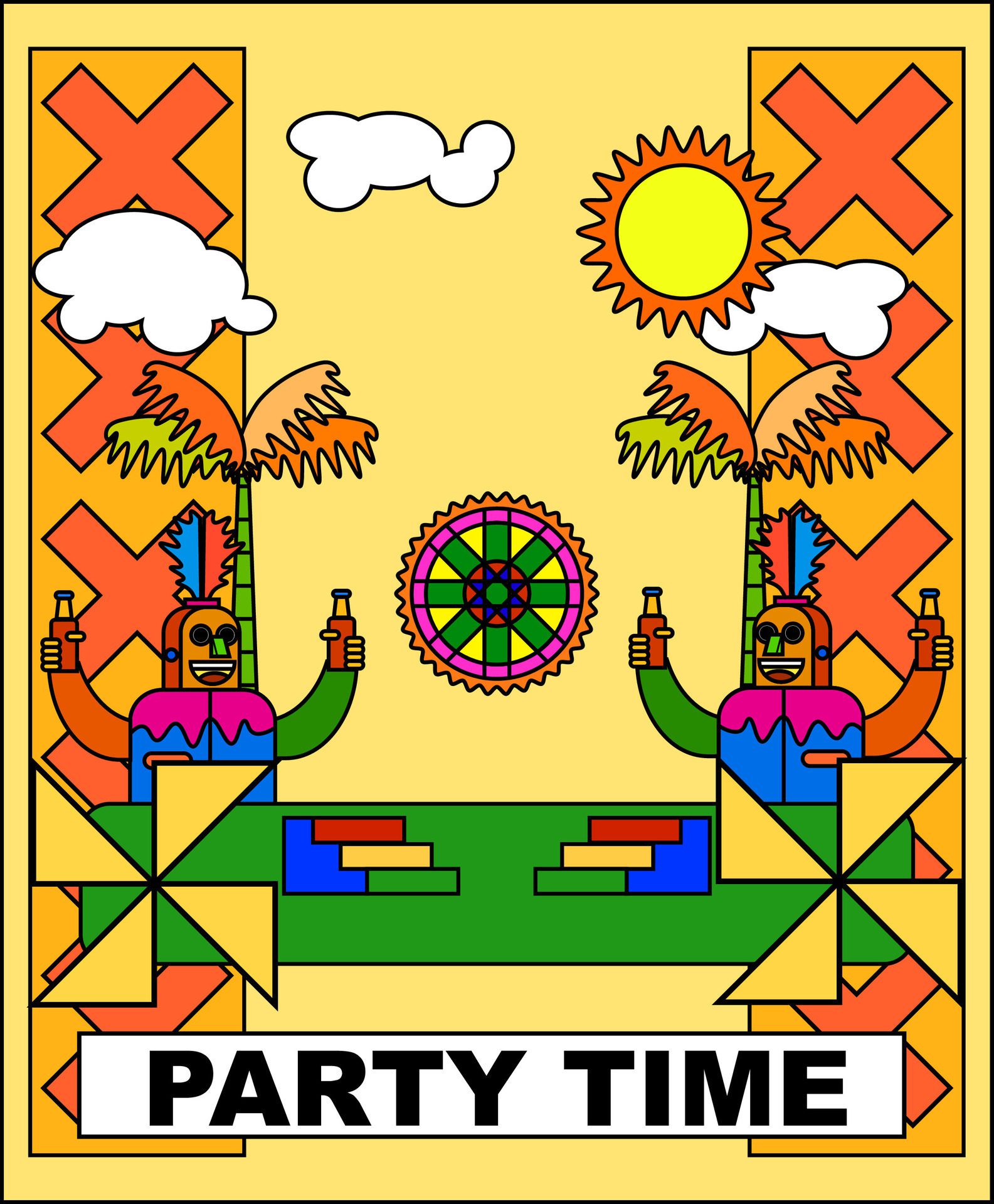 party time illustration for background, banner, poster, flyer, template, design, etc Free Vector