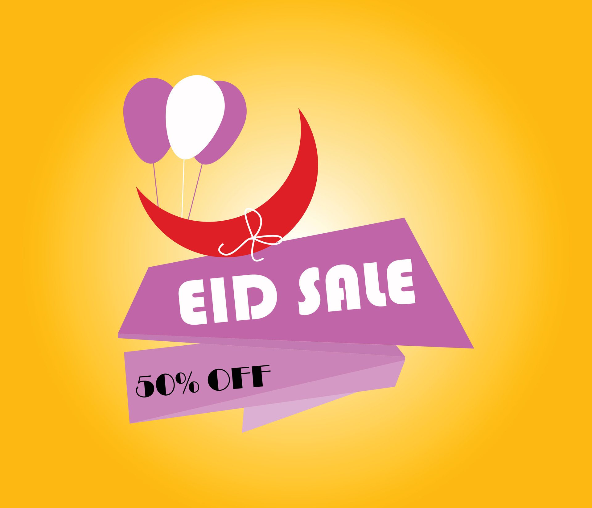 Eid Offer Sale banner design vector template Free Vector