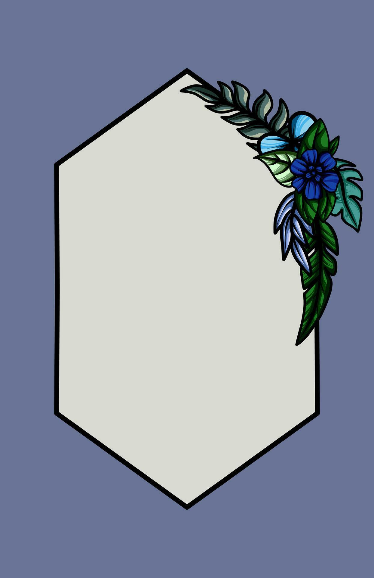 frame the border with an arrangement of leaves and flowers Stock Free