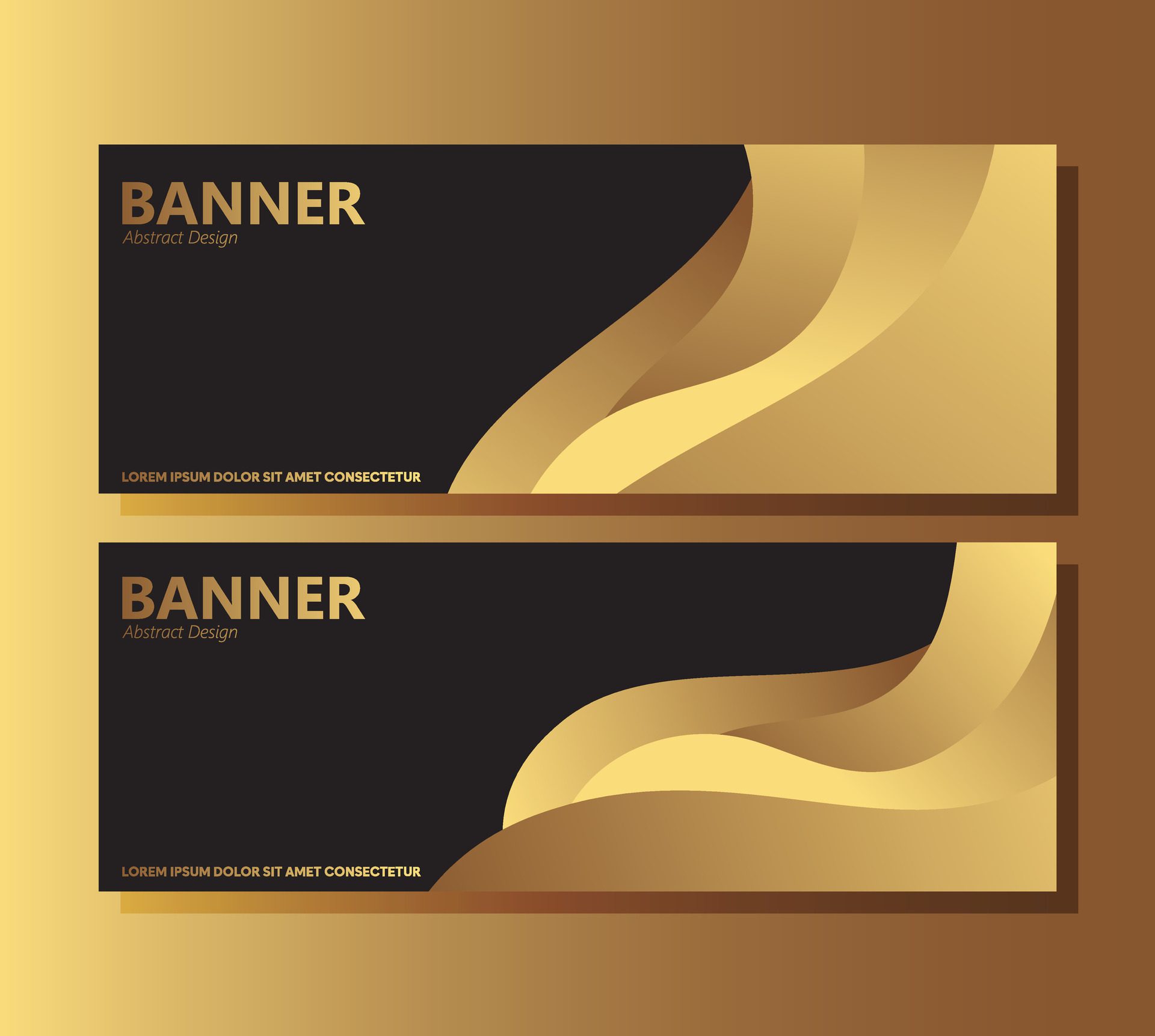 Luxury black abstract wave banner design Free Vector