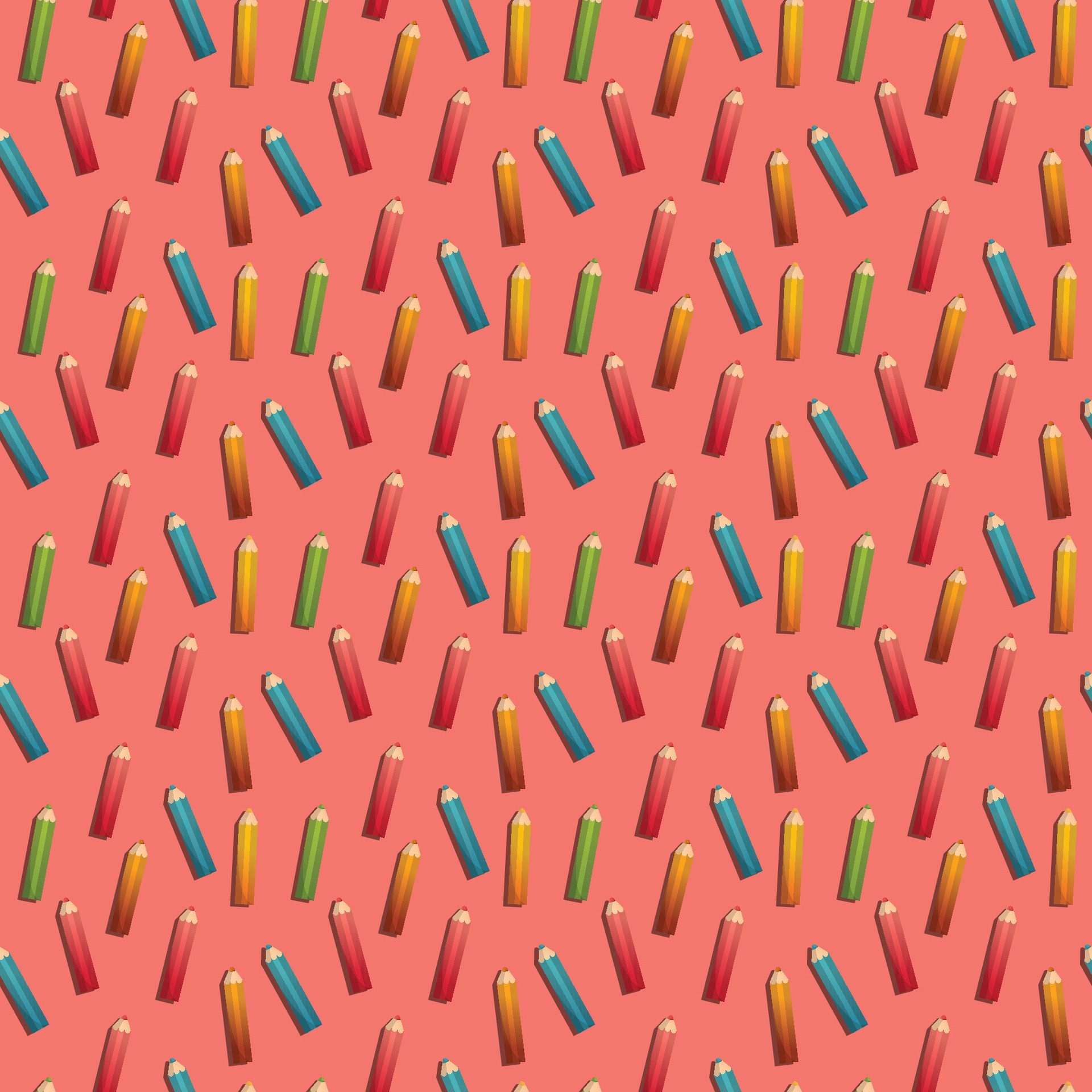 pencil color pattern illustration with pink background Free Vector