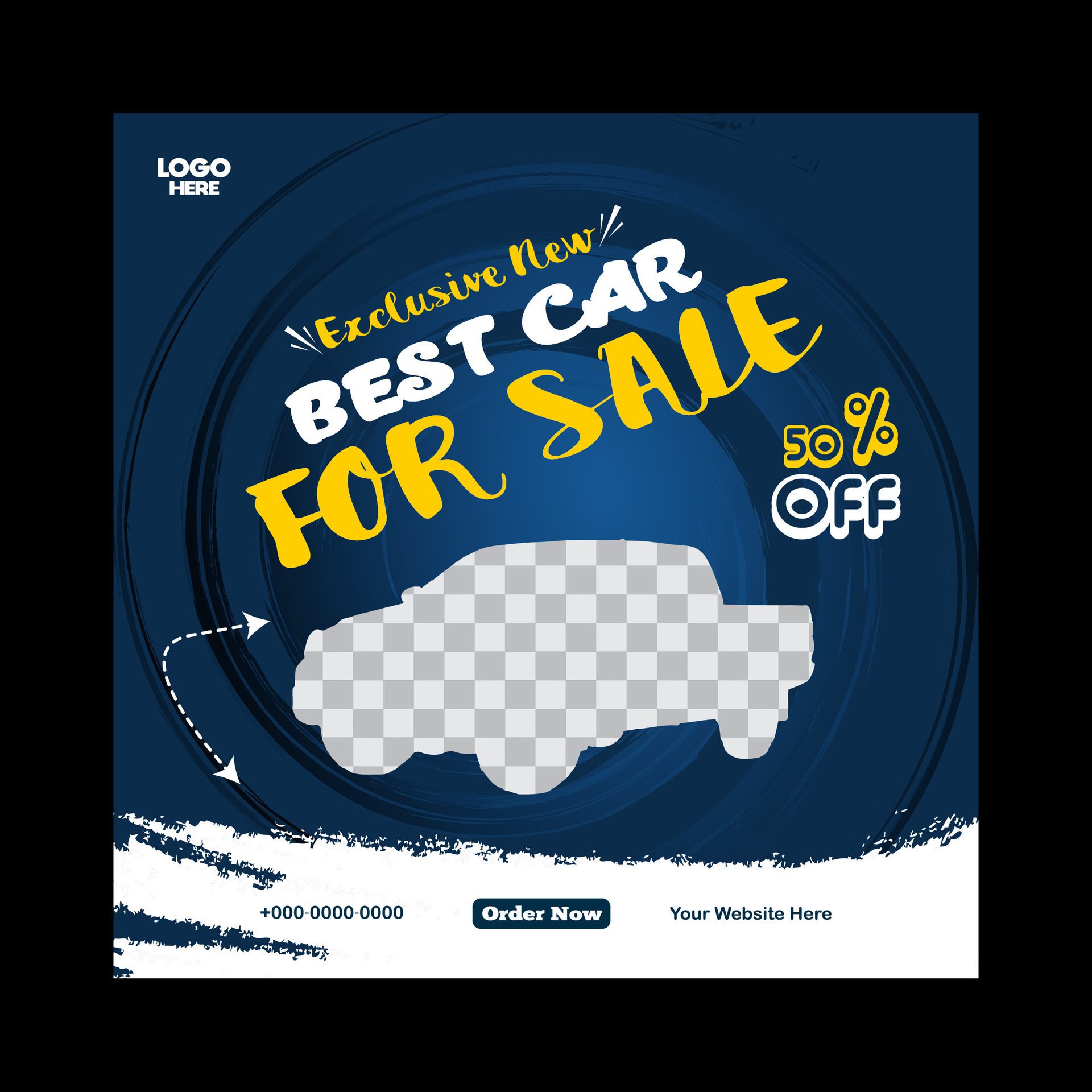 car rent or sale post design and social media banner template Free Vector