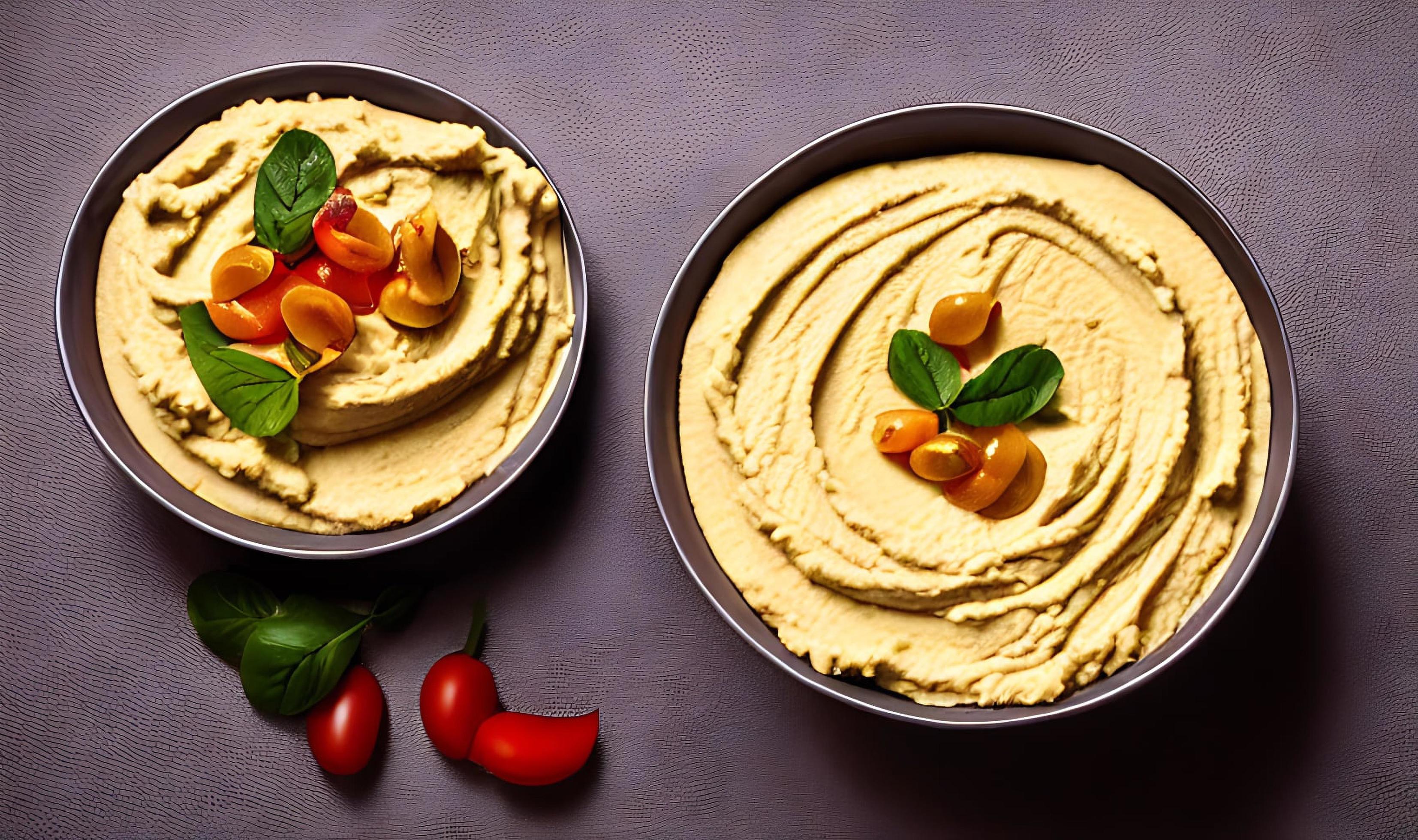 Healthy food. Traditional freshly made organic hummus. Stock Free