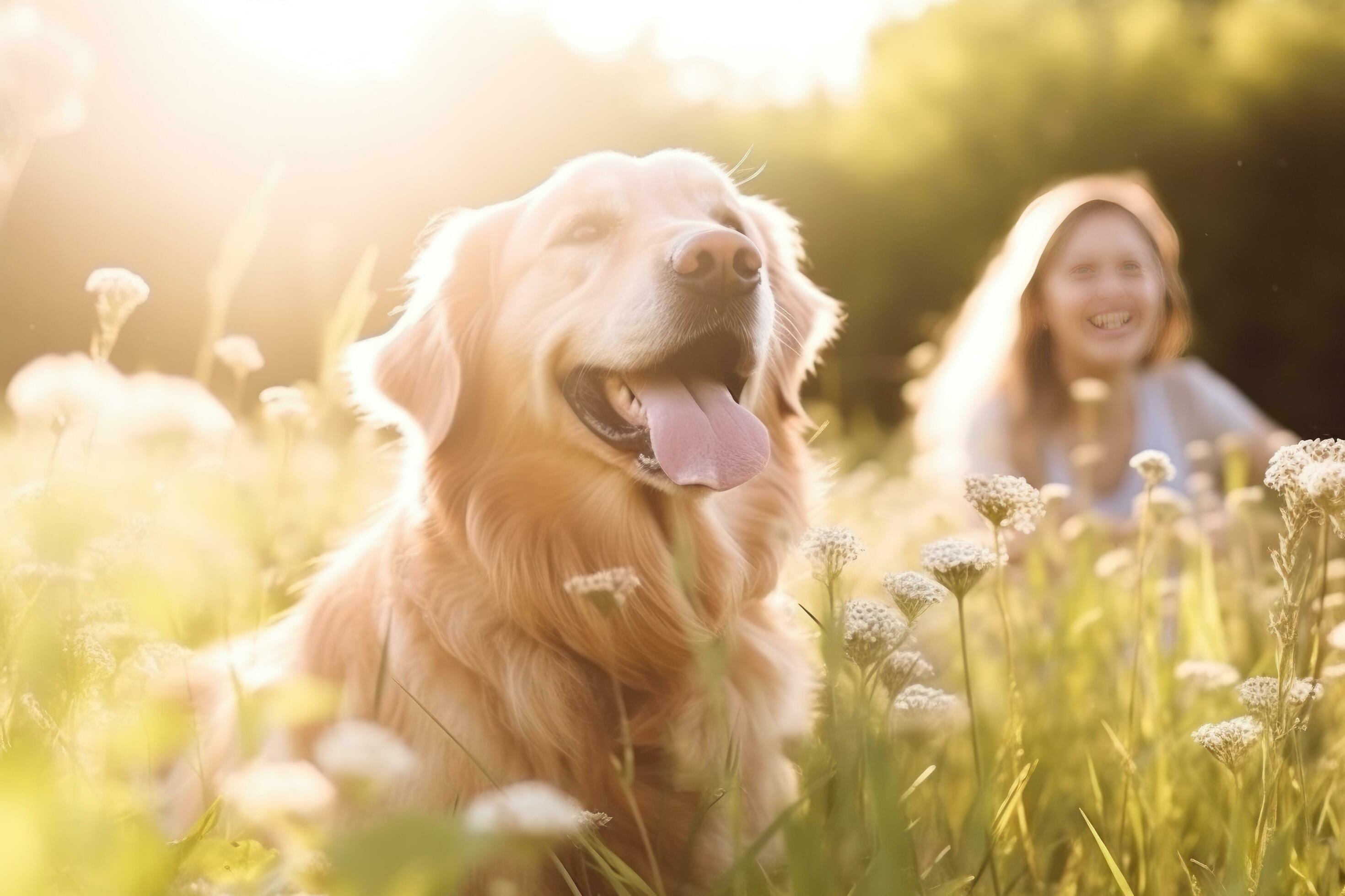 Happy family with dog Stock Free