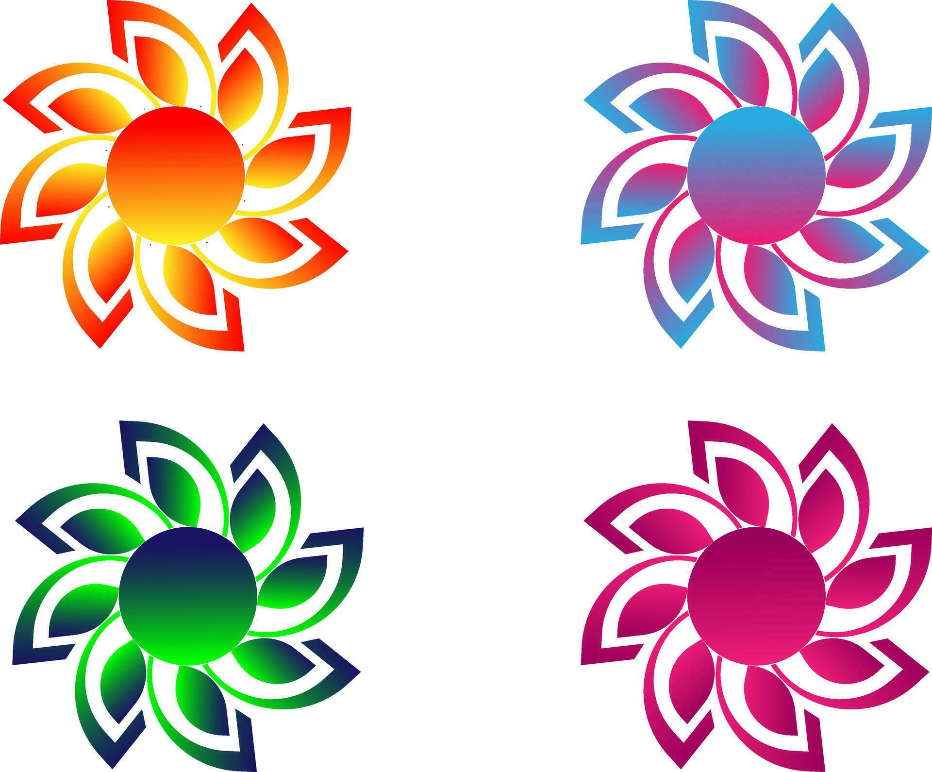 four color flowers Stock Free and Free SVG