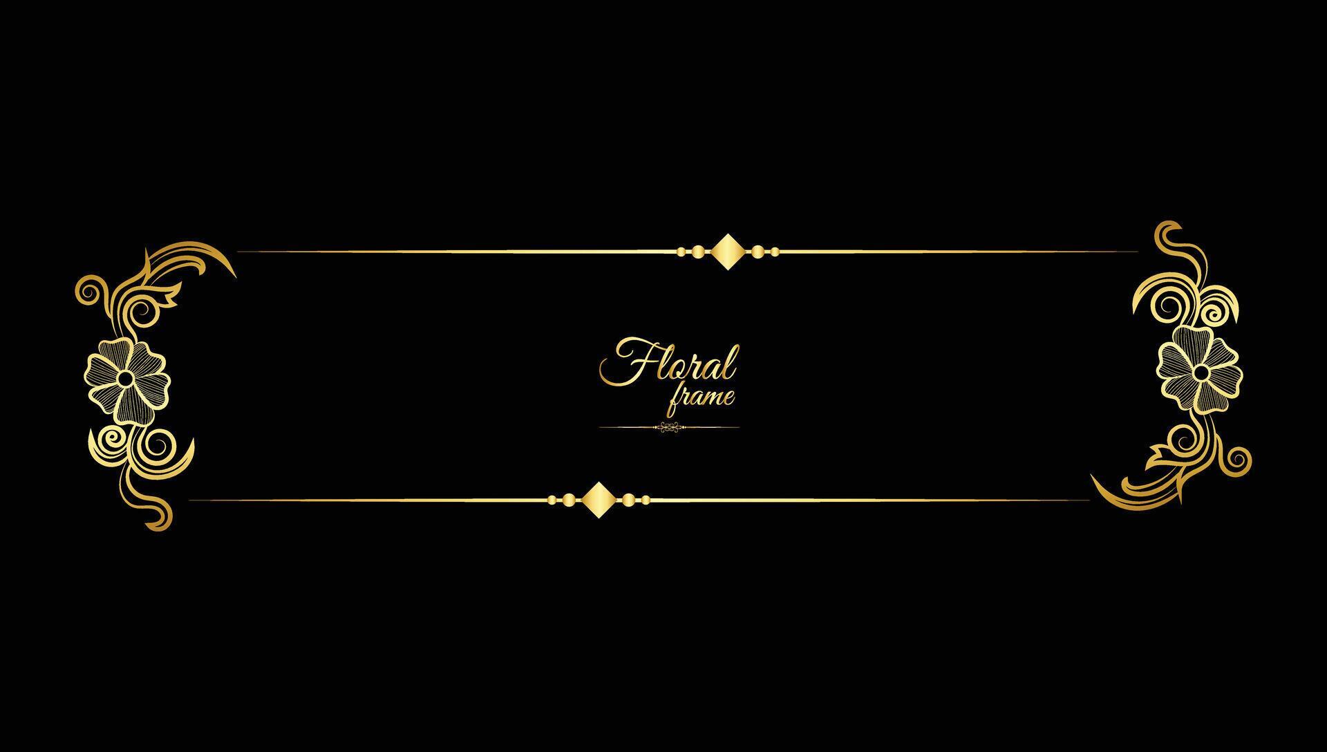 Vector luxury decorative golden vintage frames and borders. retro ornamental frame art and flower isolated floral background Stock Free