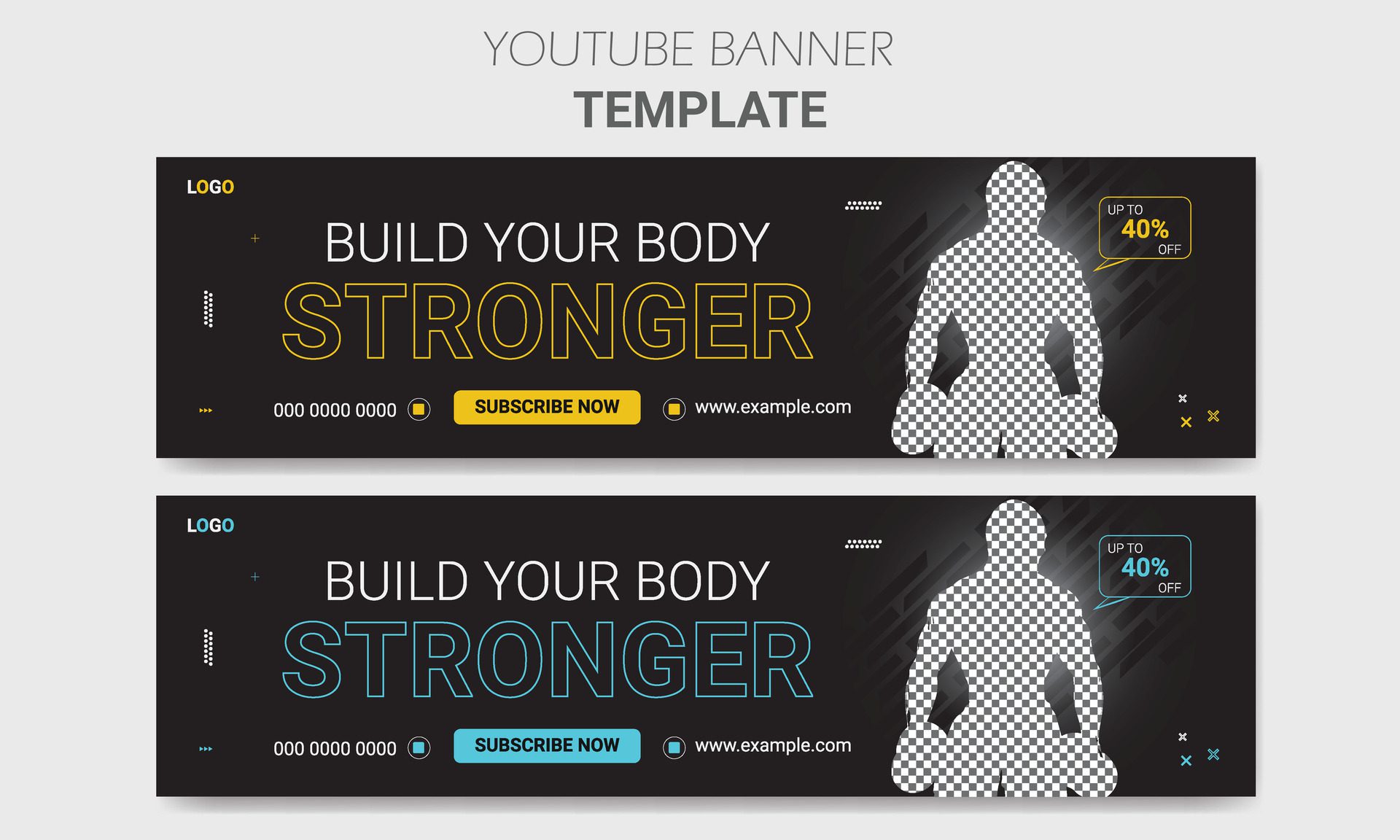 Fitness and gym social media cover design or web banner template Free Vector