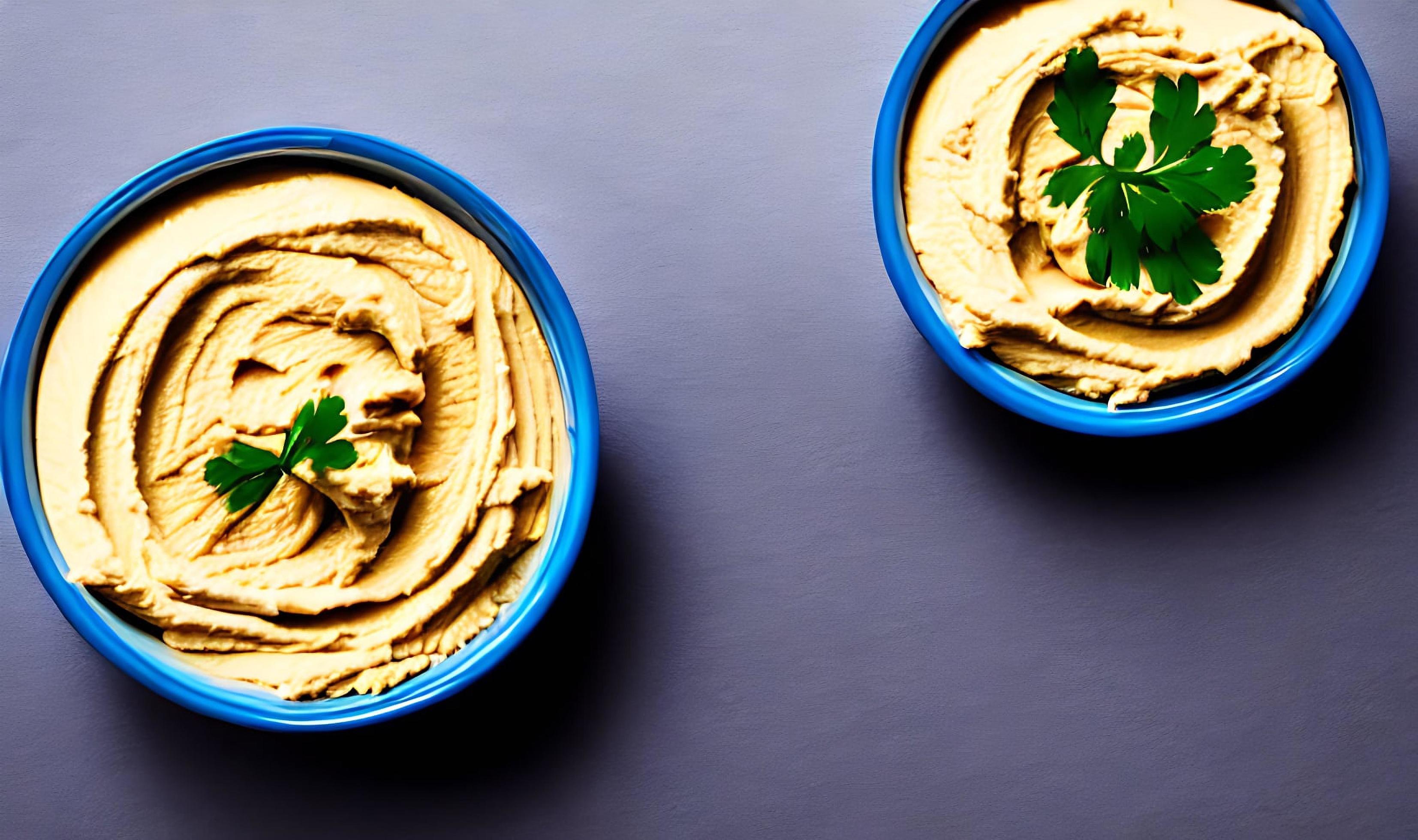 Healthy food. Traditional freshly made organic hummus. Stock Free