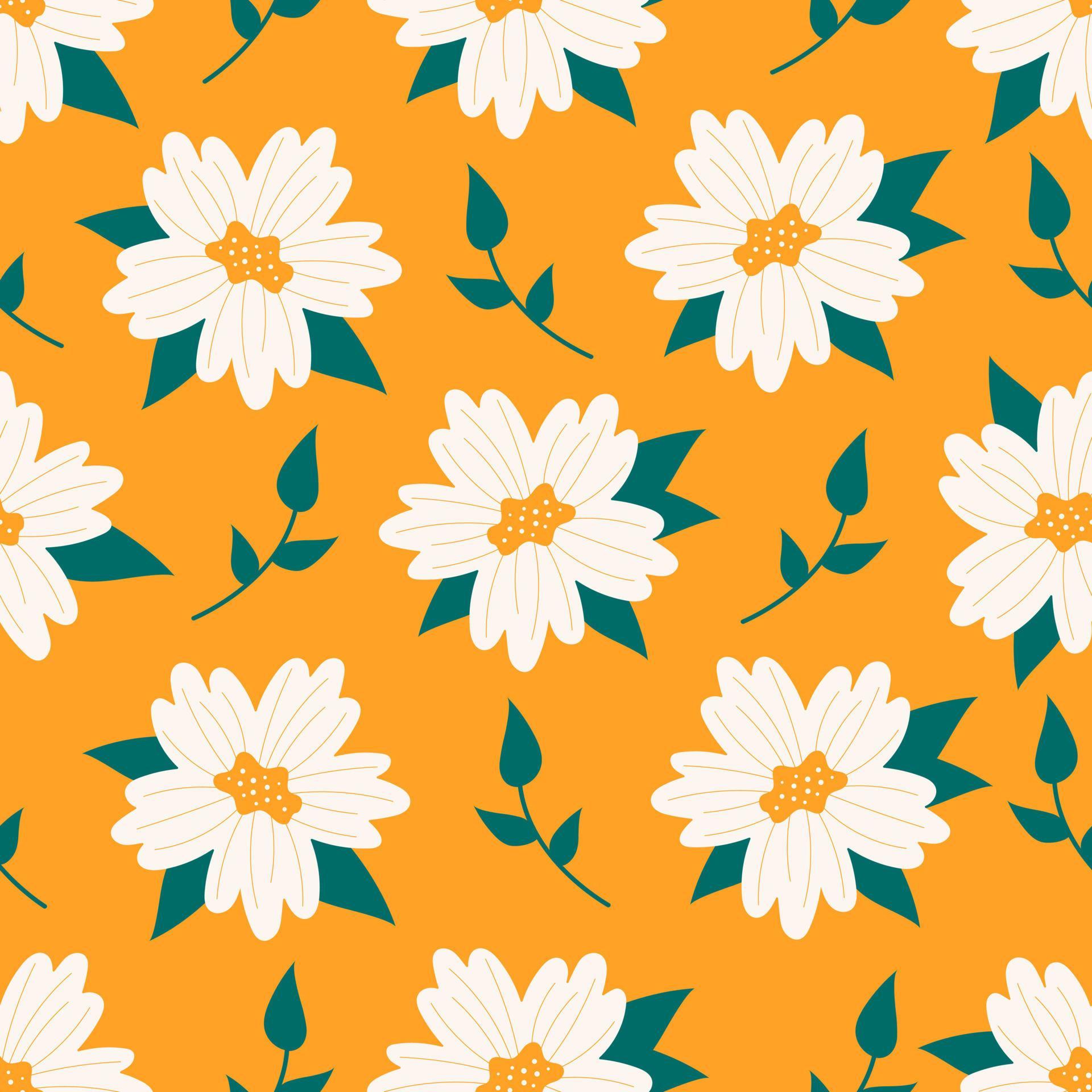 Flower pattern yellow Stock Free