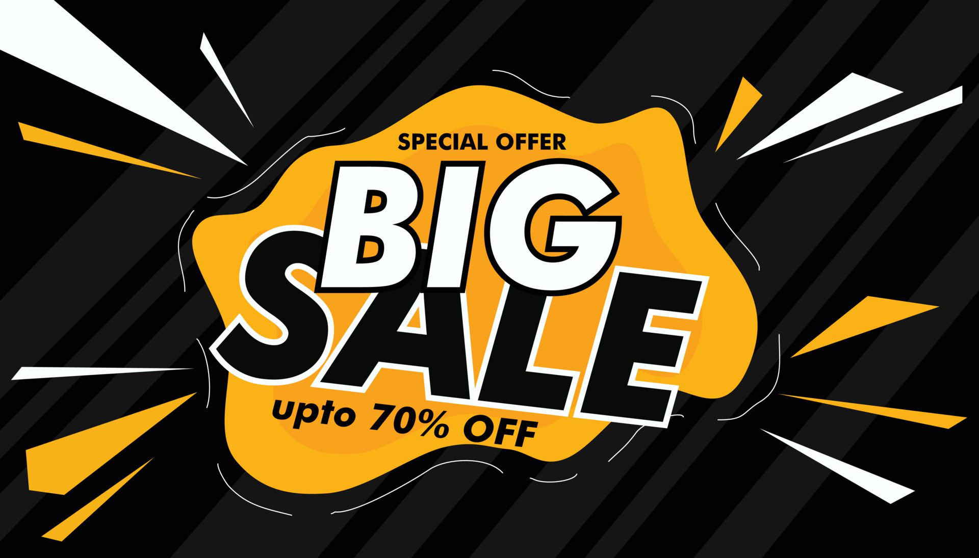 Big sale best offer banner with abstract shapes Vector Free Vector