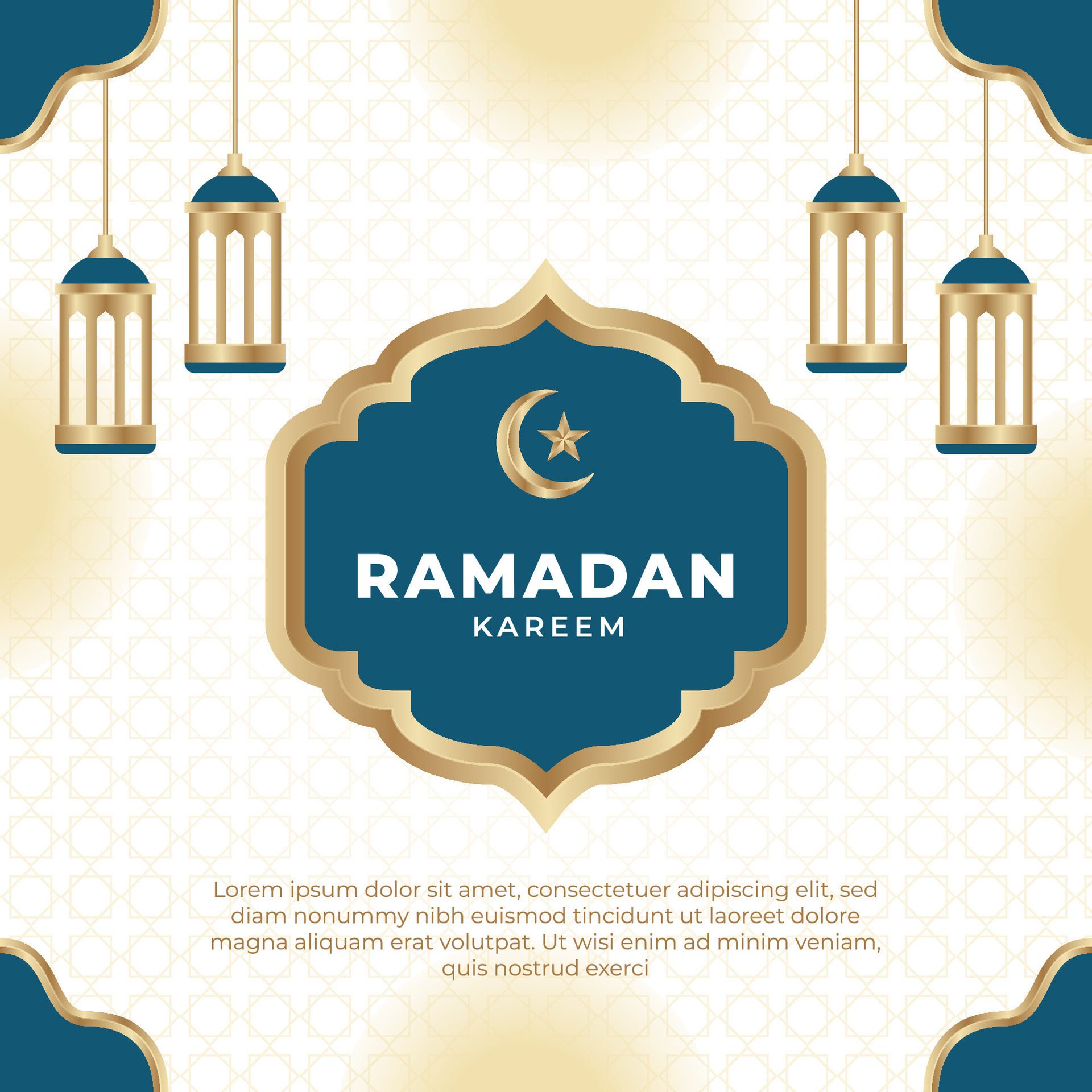 Ramadan Kareem Islamic banner background Free Vector