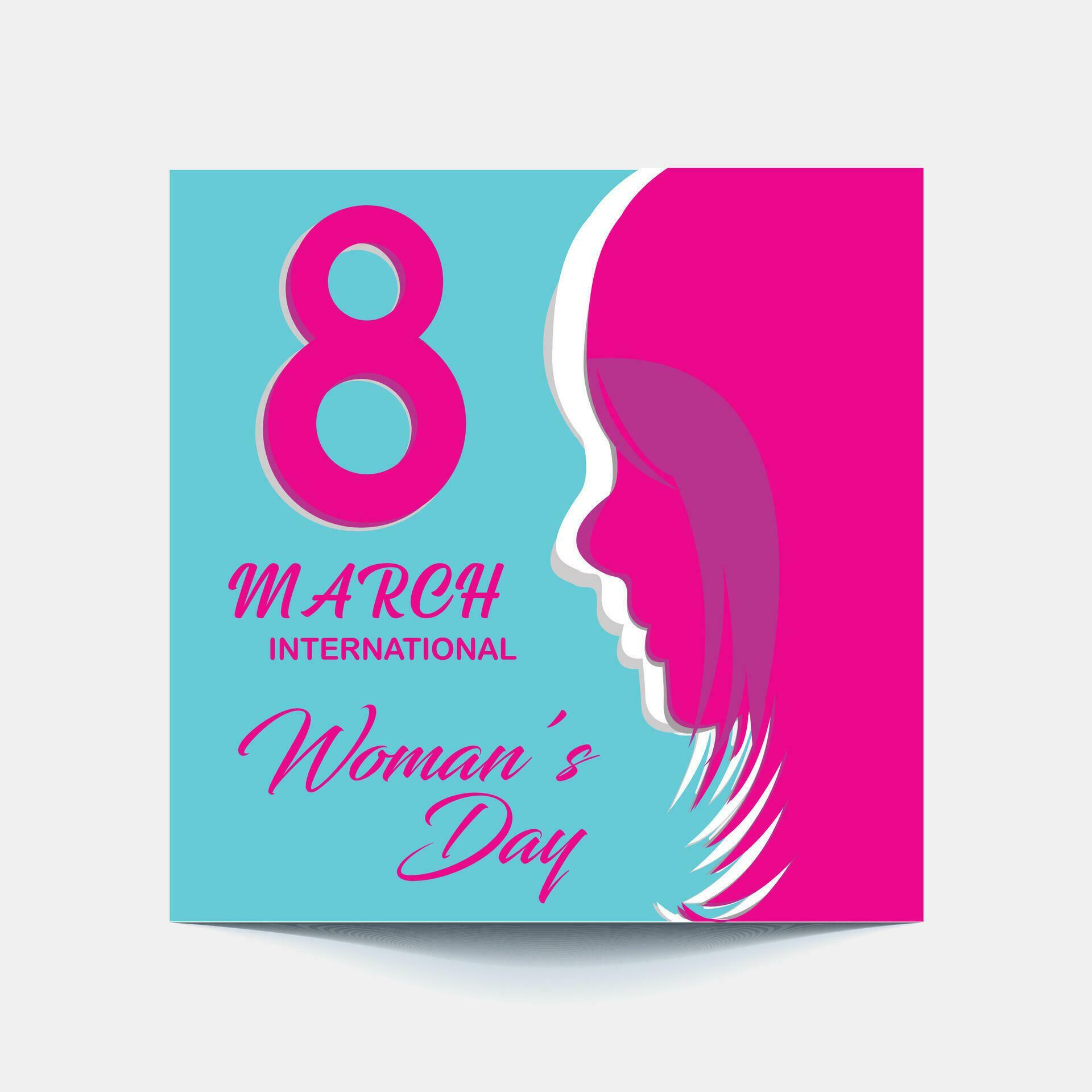 International Women’s Day 8 march with frame of flower and Paper art style. Stock Free