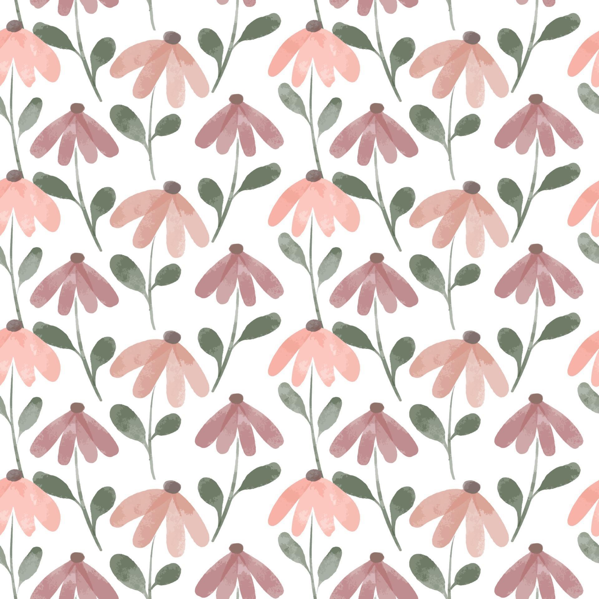 seamless pattern watercolor cute petal flower Stock Free