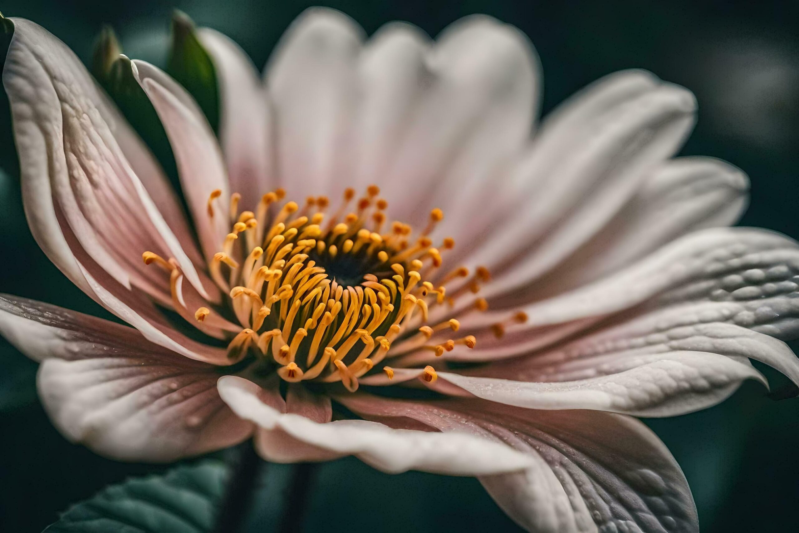 a close up of a flower with a yellow center Free Photo