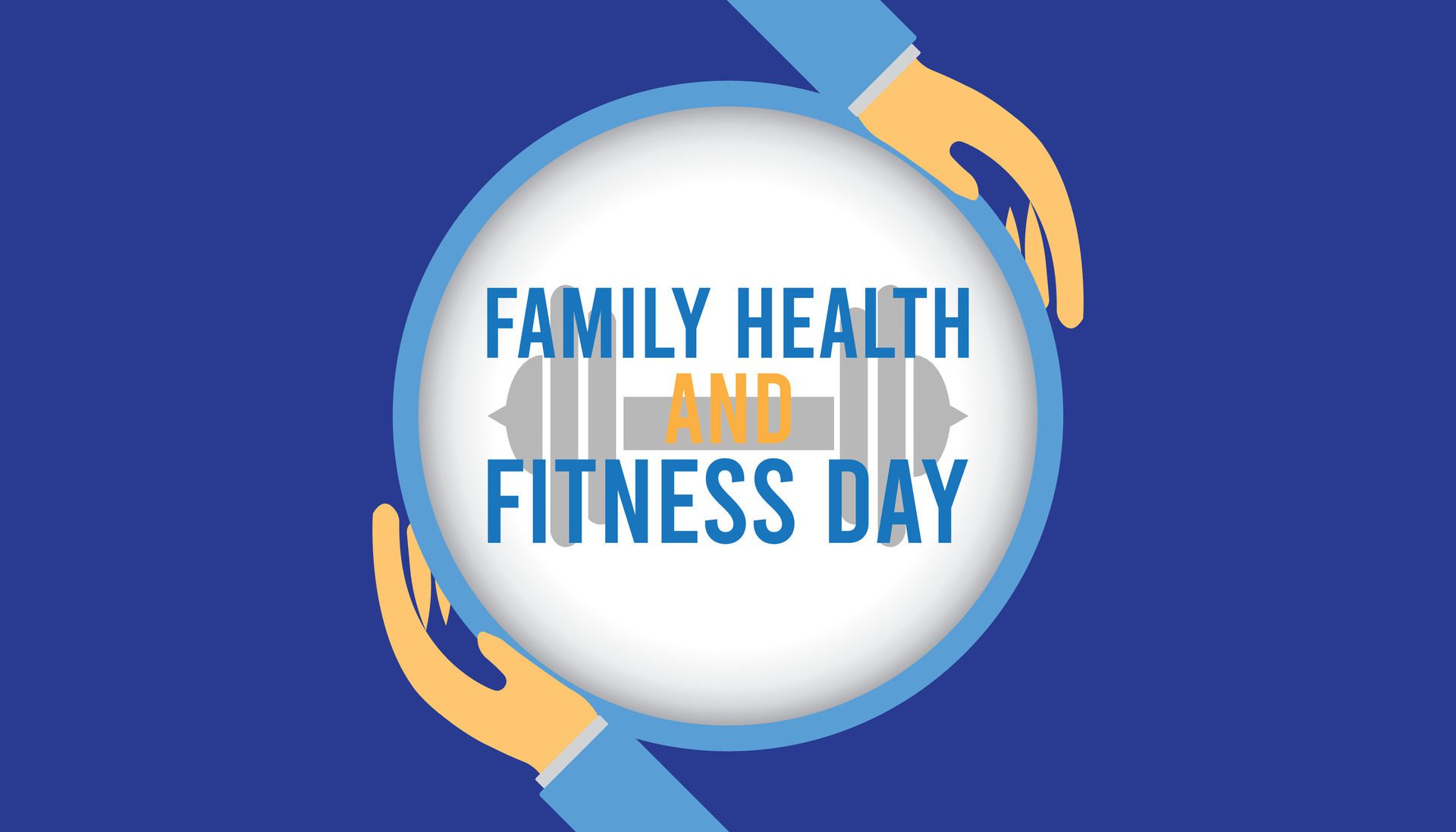 Family Health and Fitness day observed every year in June. Template for background, banner, card, poster with text inscription. Free Vector