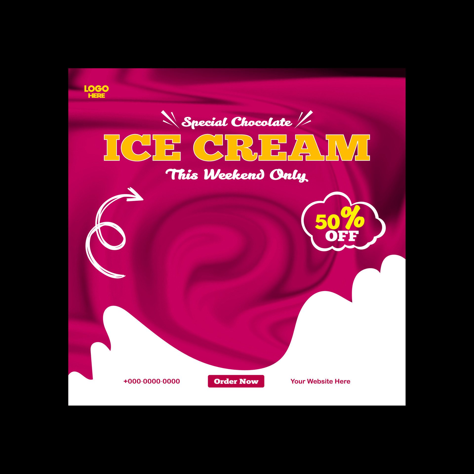 ice cream sale post design and social media banner template Free Vector