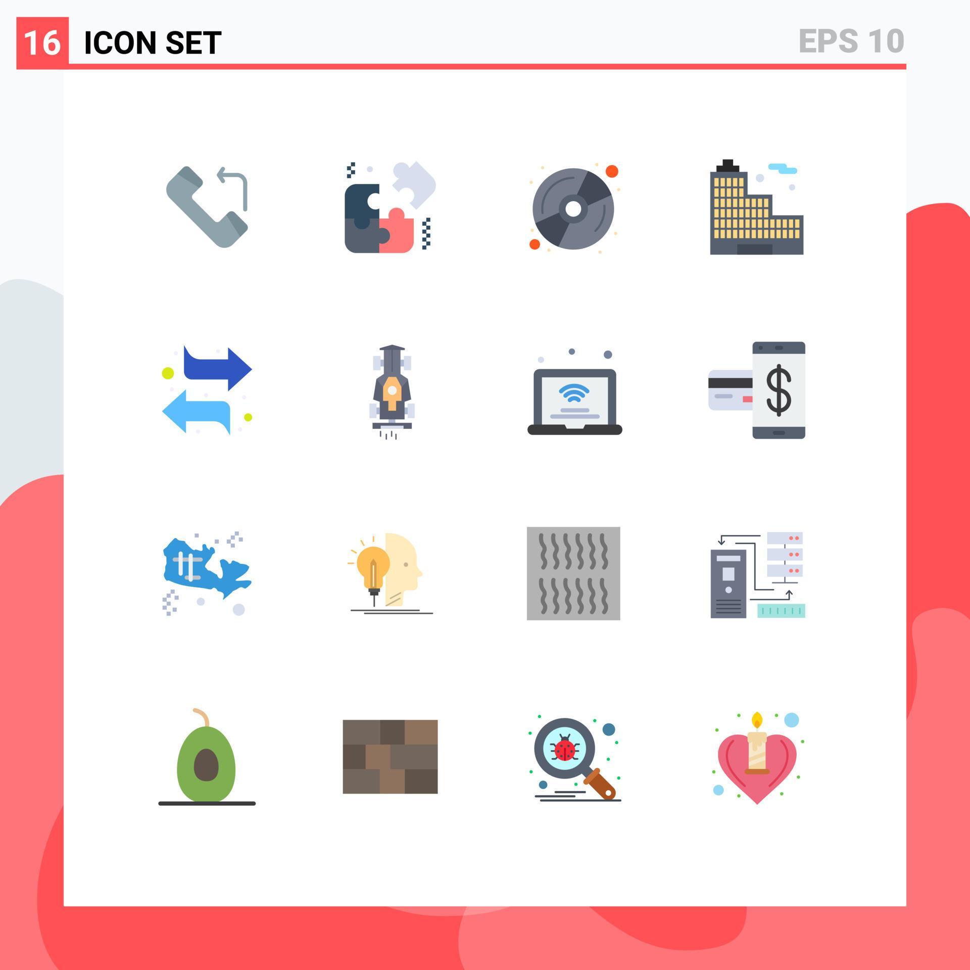 Universal Icon Symbols Group of 16 Modern Flat Colors of formula right multimedia left arrows Editable Pack of Creative Vector Design Elements Stock Free