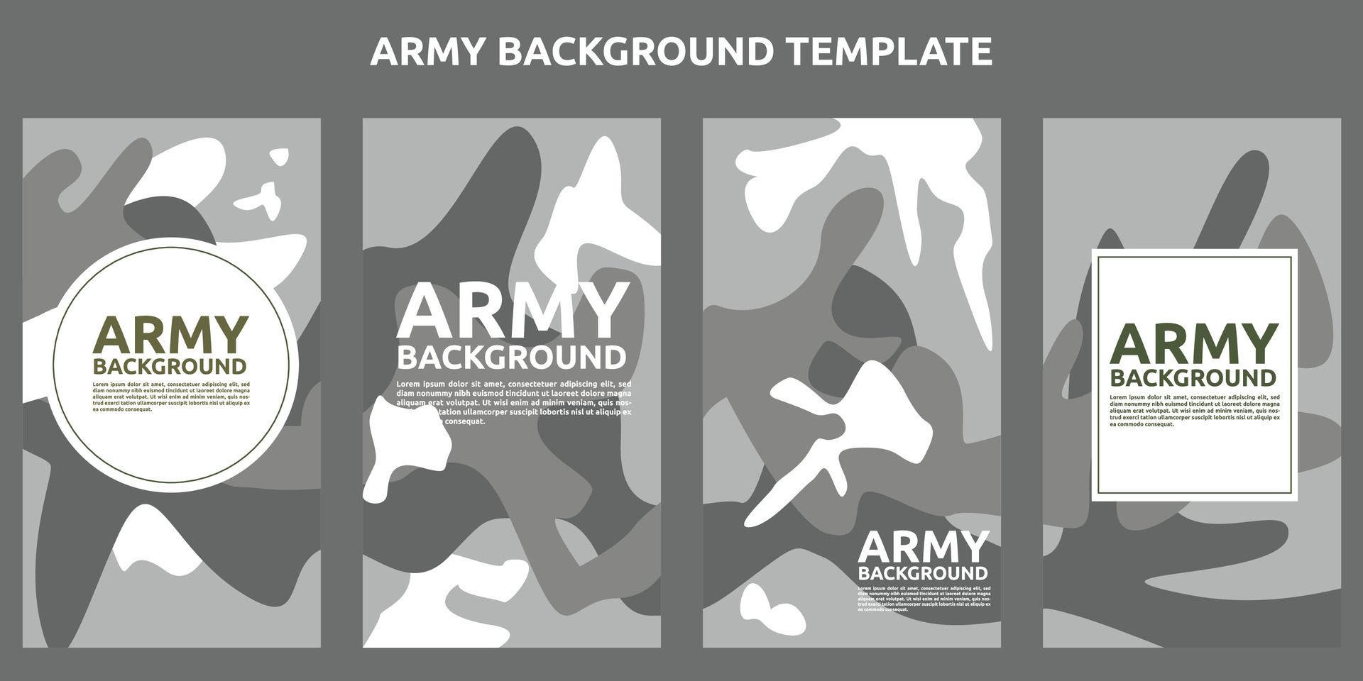 Monochrome Camouflage Army Pattern Social Media banner Template . Perfect for your promotion banner on social media. feed background design. Free Vector