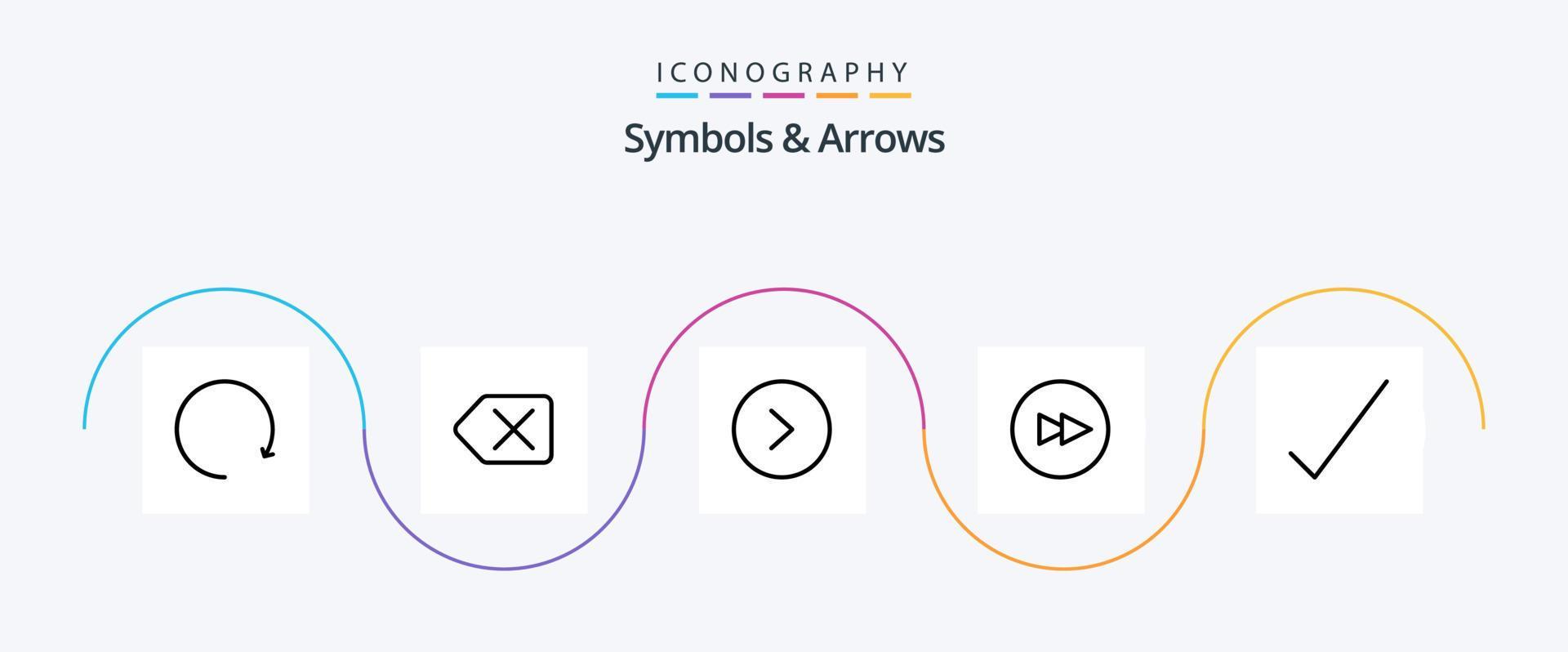 Symbols and Arrows Line 5 Icon Pack Including . right. tick. check Stock Free