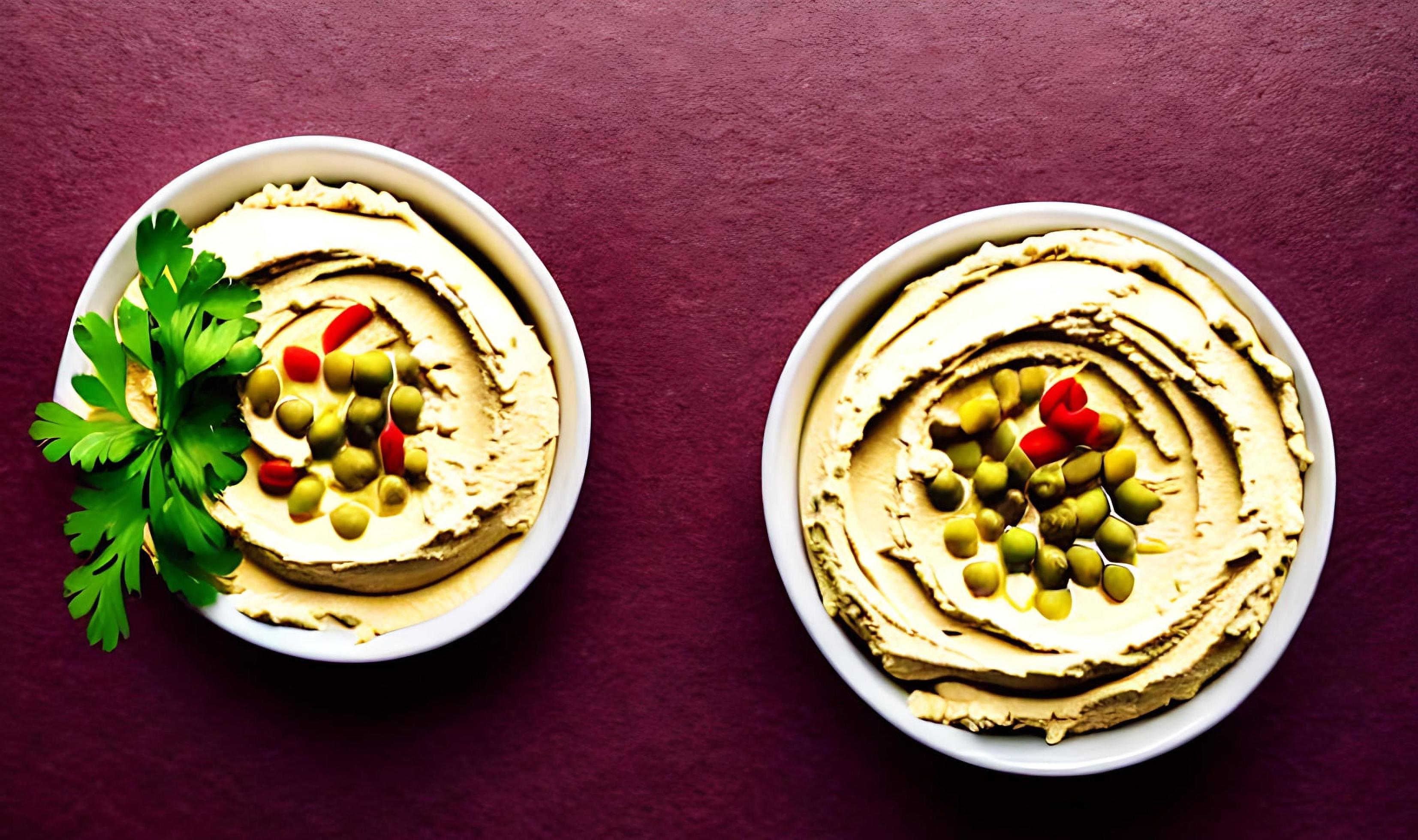 Healthy food. Traditional freshly made organic hummus. Stock Free