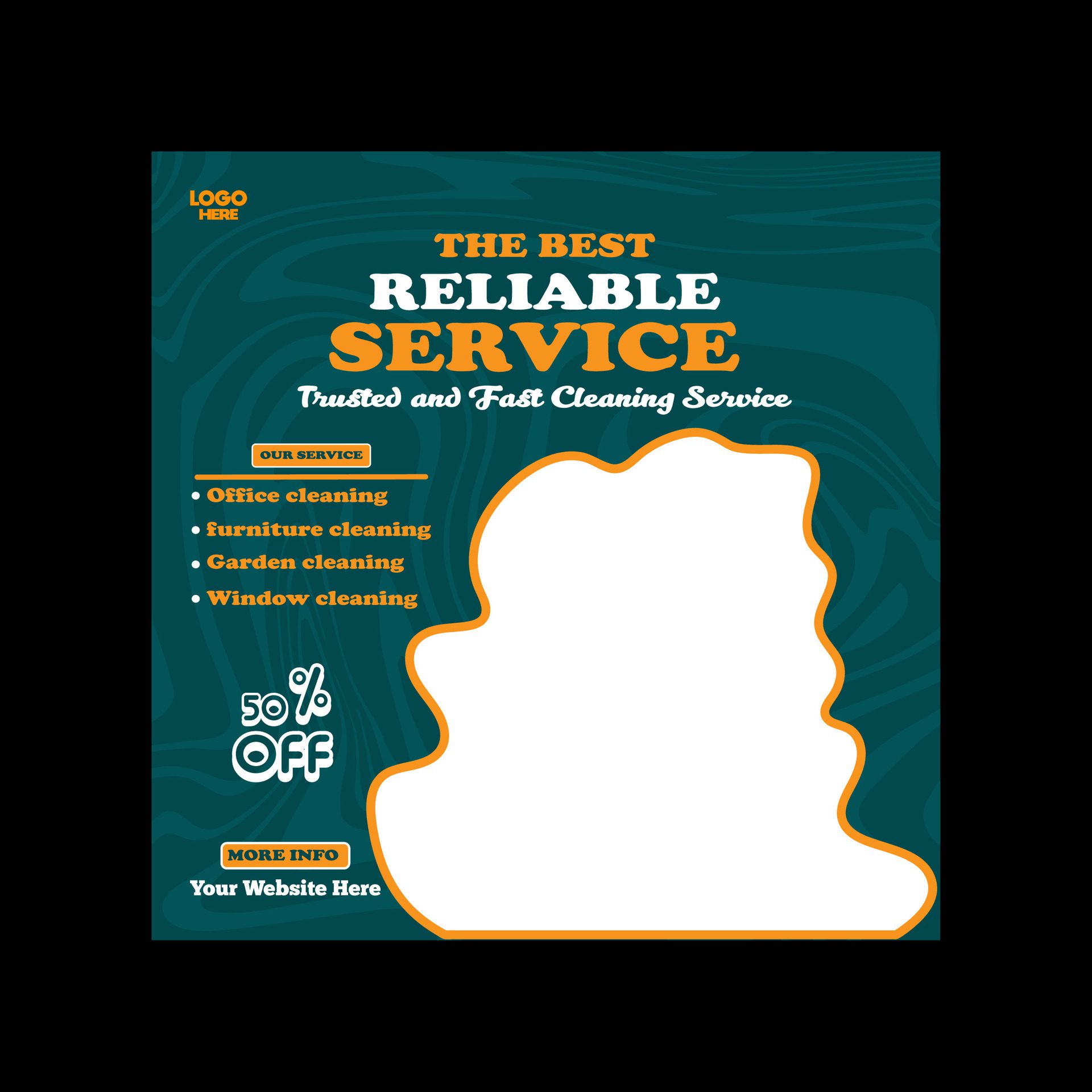 Reliable Cleaning service banner design and square social media post template Free Vector