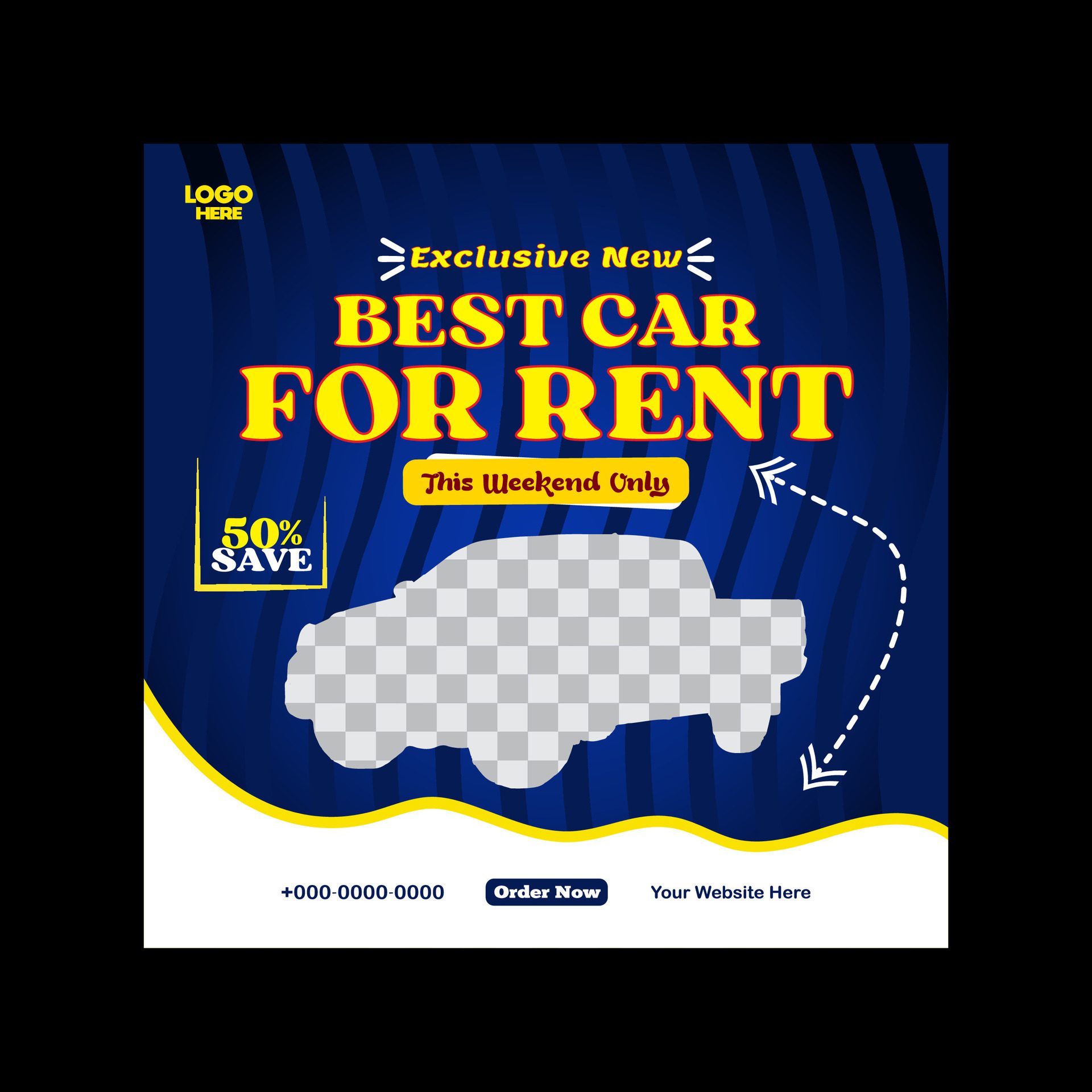 car rent or sale post design and social media banner template Free Vector