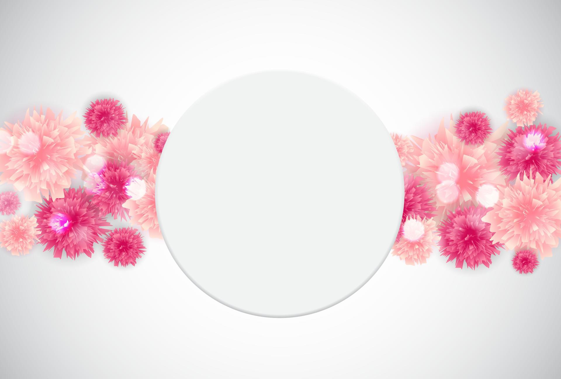 Cute Background with Frame and Flowers. Vector Illustration Stock Free