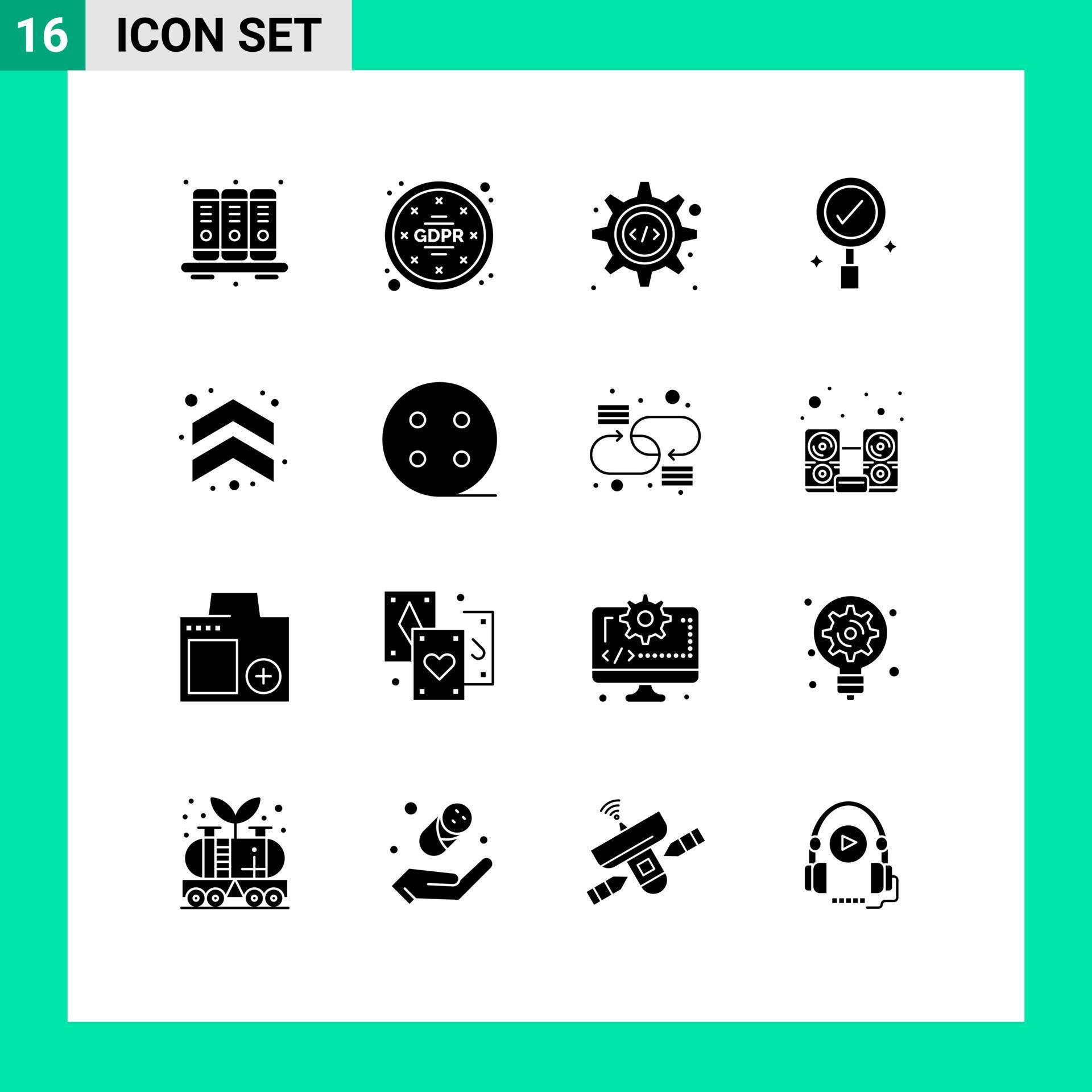 16 Thematic Vector Solid Glyphs and Editable Symbols of up arrow html search business Editable Vector Design Elements Stock Free