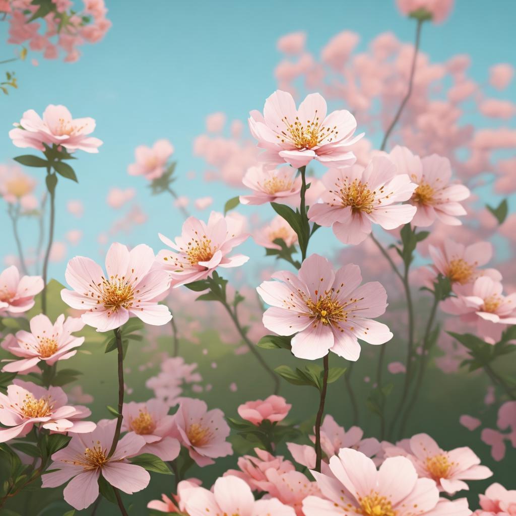 Blossom flowers cute Digital by @ai_generated