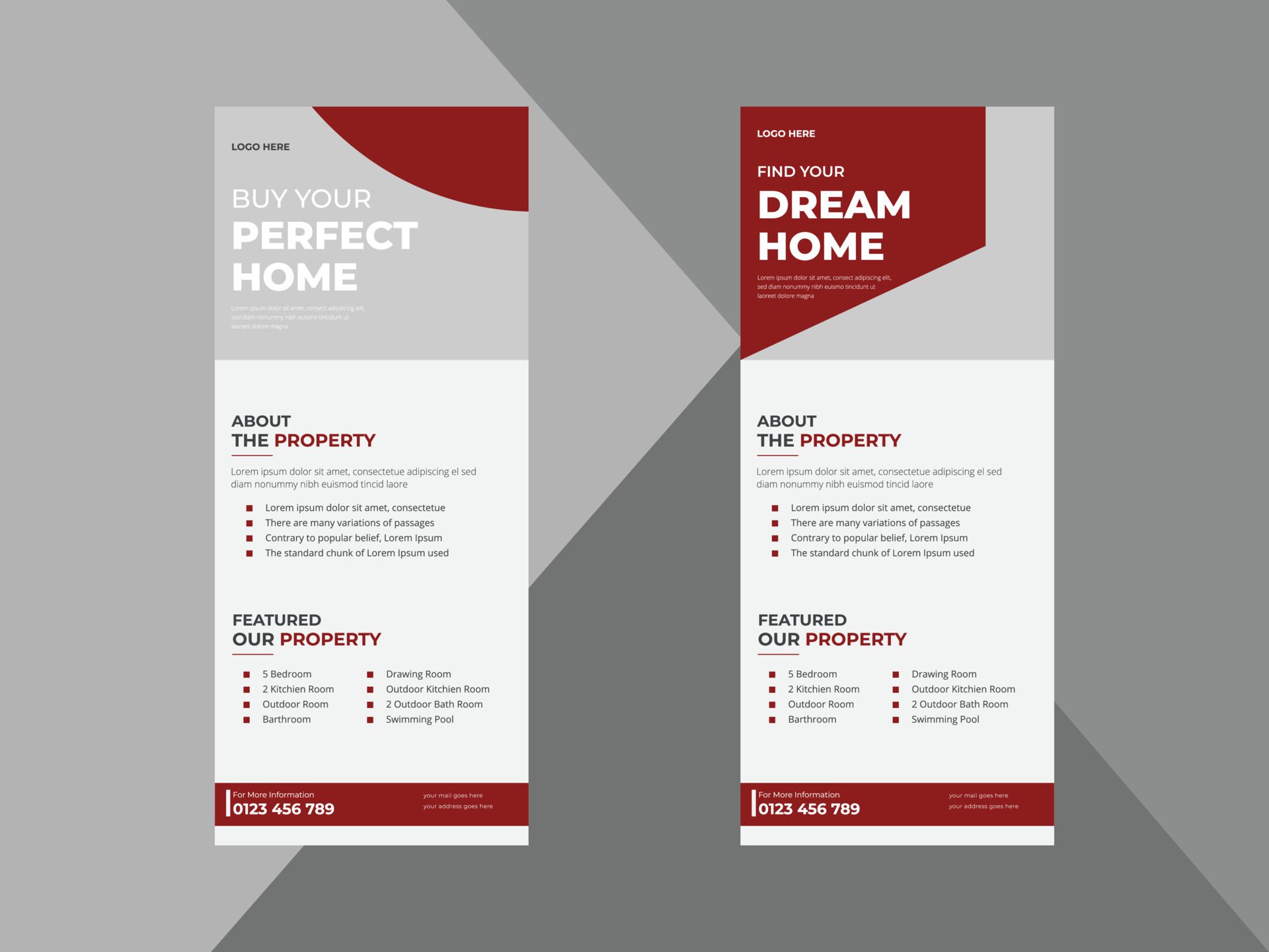 New Corporate Real estate Roll Up Banner design template, Real estate poster leaflet design, cover, flyer, poster, print-ready,Roll Up Vector Eps Free Vector