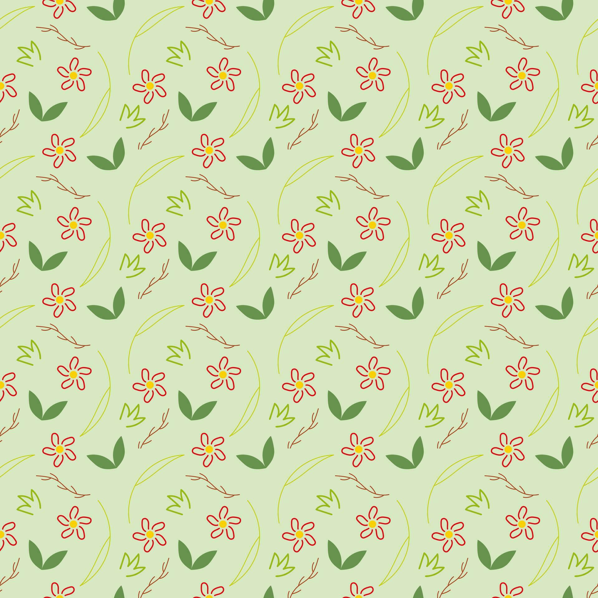 Botanical flower pattern. Seamless nature vector Stock Free