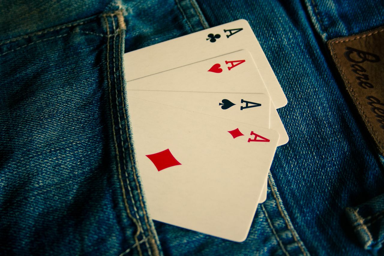 Ace Cards In Jeans Stock Free