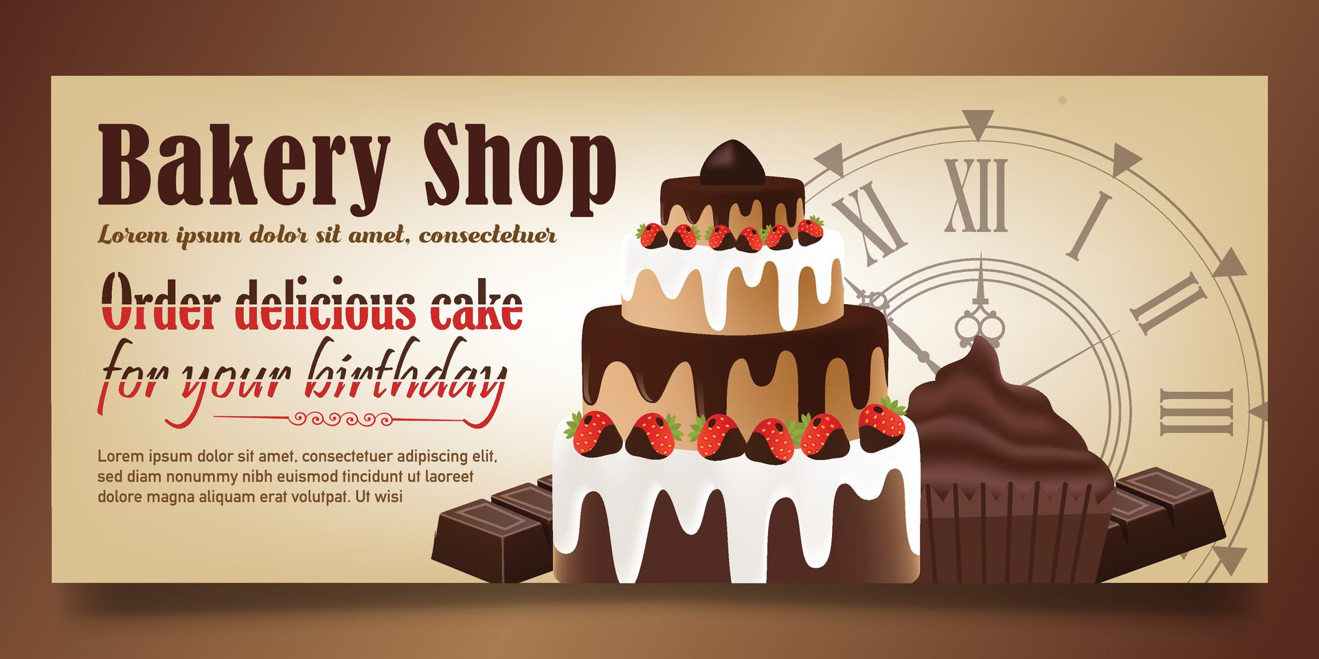 Cake banner design Free Vector