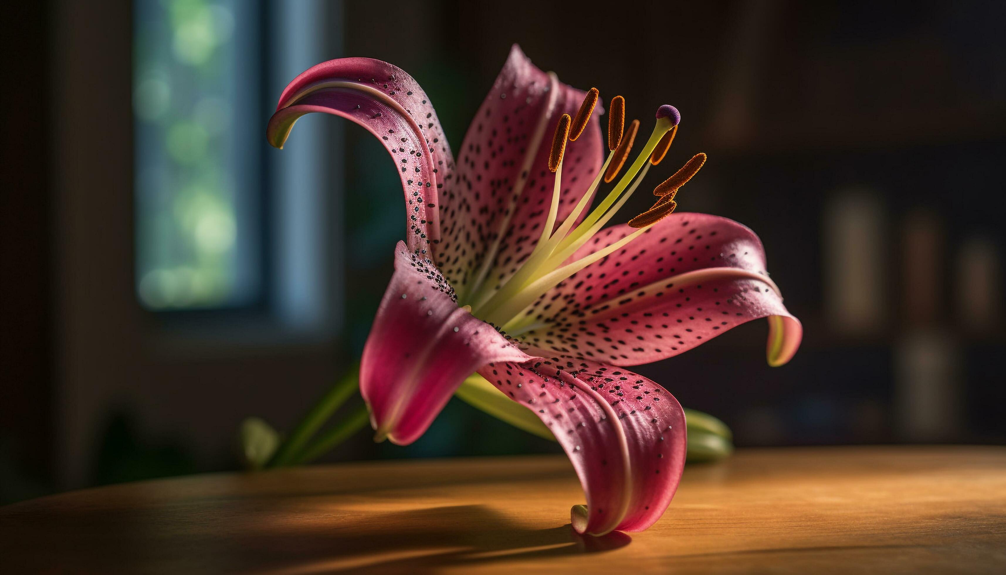 Fresh bouquet of multi colored flowers brings beauty to domestic room generated by AI Stock Free