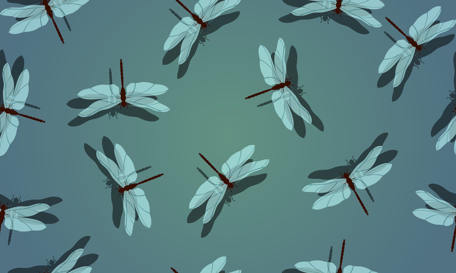 Seamless pattern with dragonfly insects. Free Vector