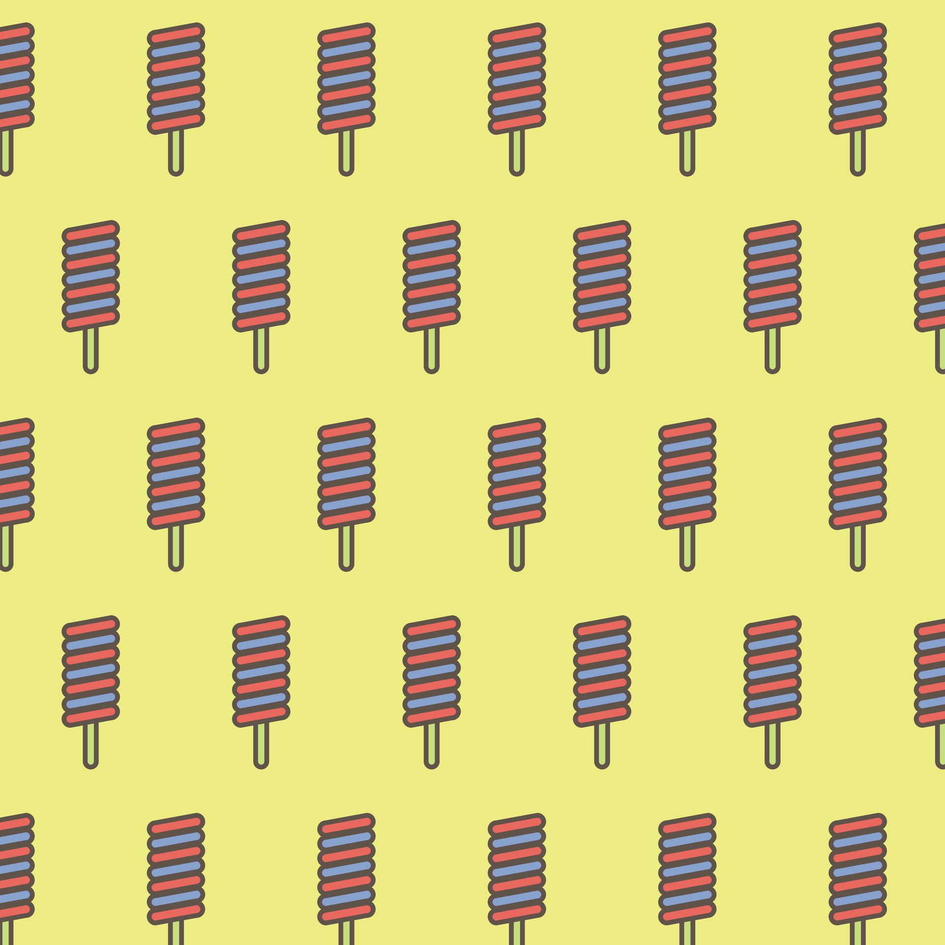 pattern made with ice cream in yellow background Free Vector