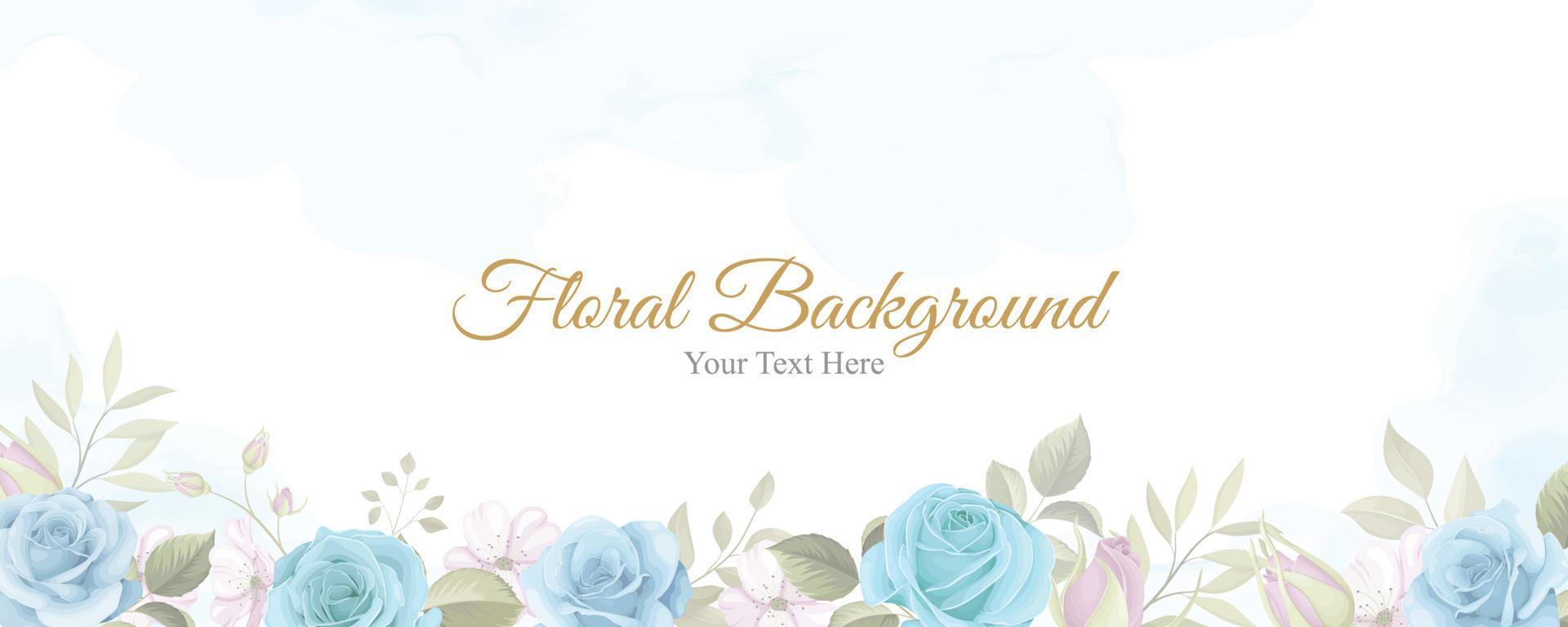 Beautiful flower banner with blue flowers Stock Free