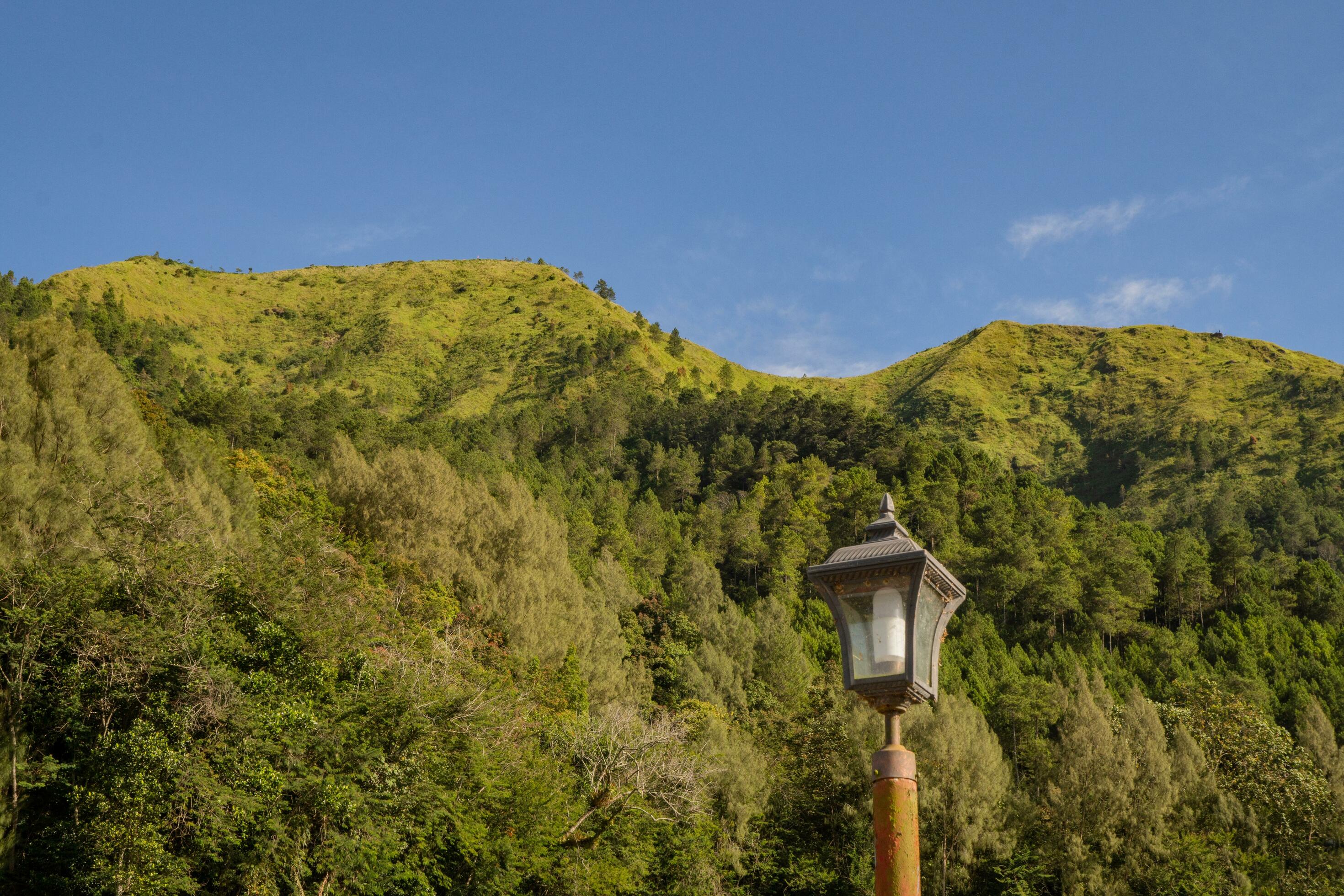 Outdoor lampion on the mountain on central java Semarang. The photo is suitable to use for adventure content media, nature poster and forest background. Stock Free