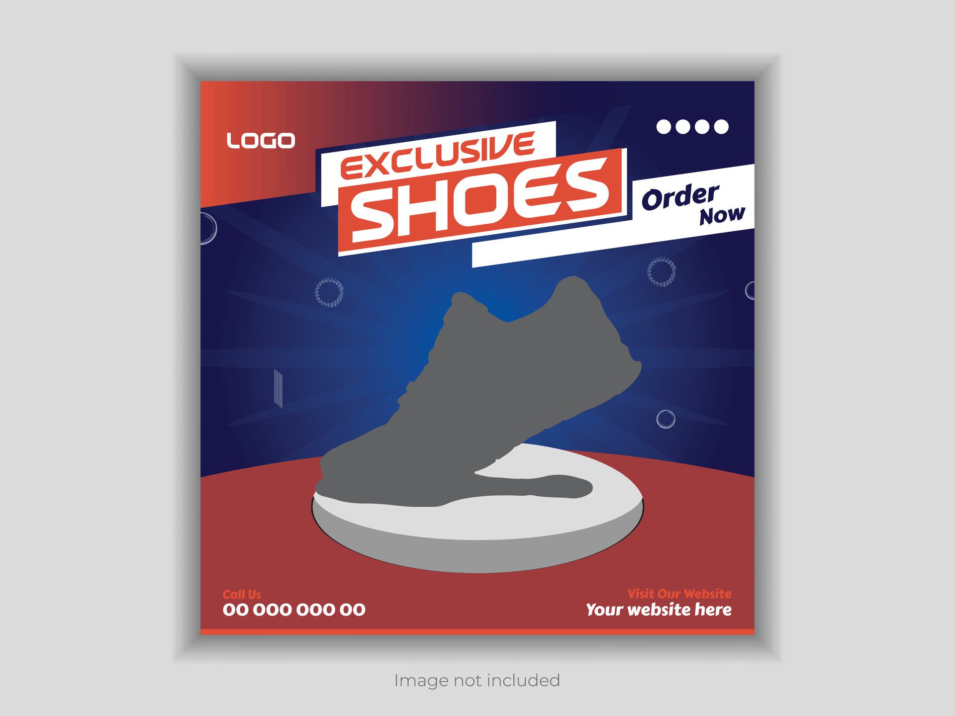 
									Shoes sale social media post design in square banner template design Free Vector