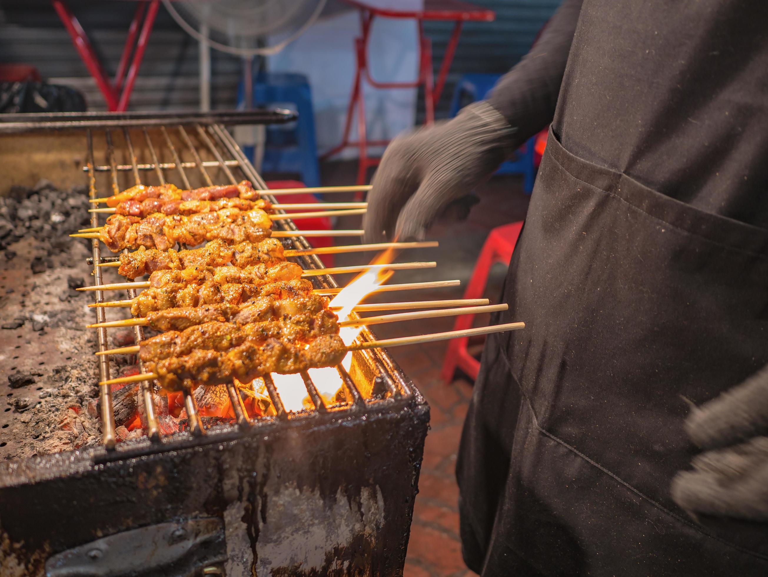 Chinese Style Grilled Goat meal in Bangkok China town.Bangkok China Town Street Food Heaven For Tourists Stock Free