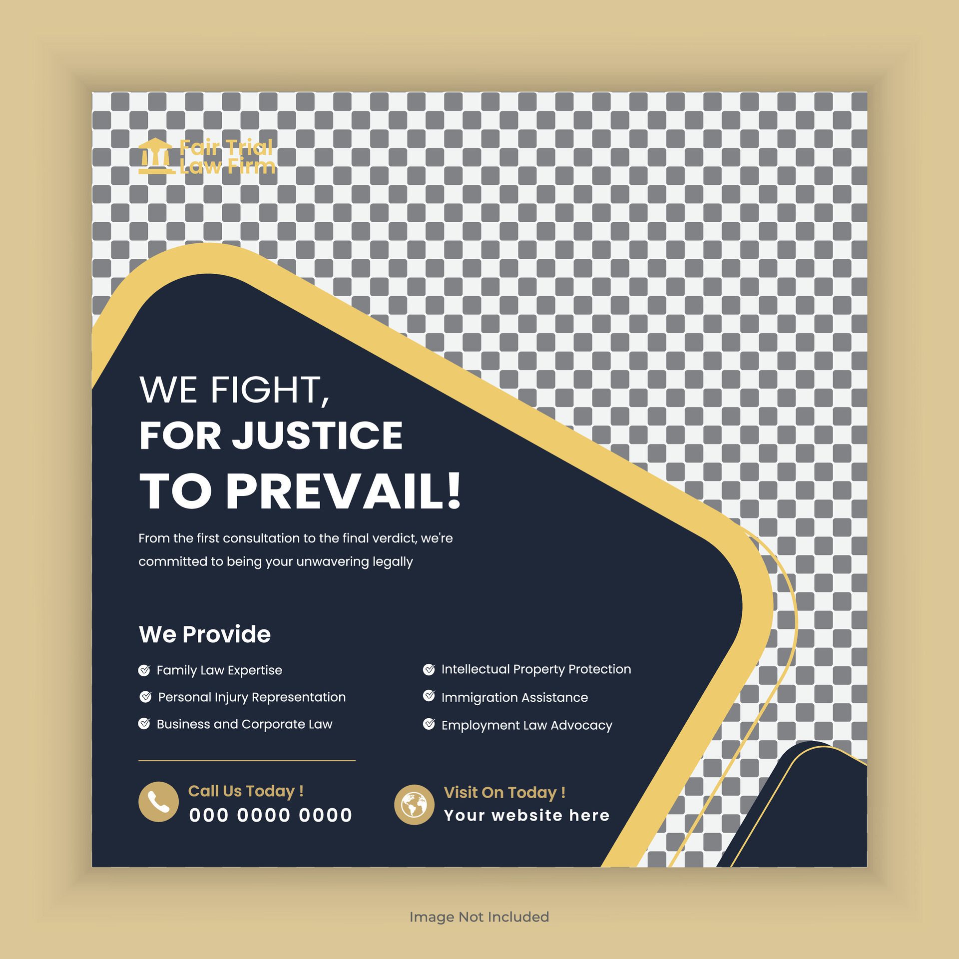 Law Firm Social media post and law consultation square flyer or web banner template design Free Vector