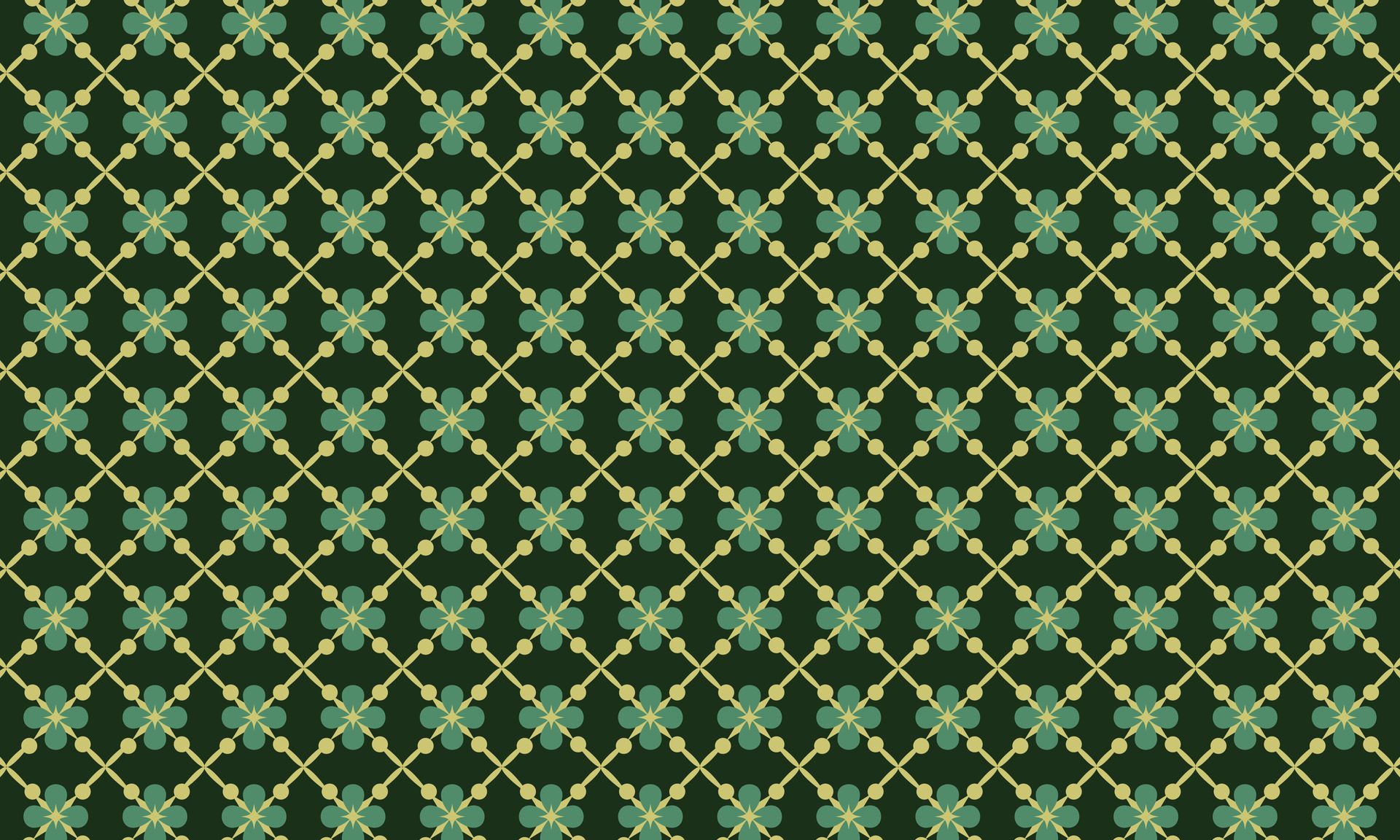 Seamless Flower Pattern Islamic Background in Green Free Vector