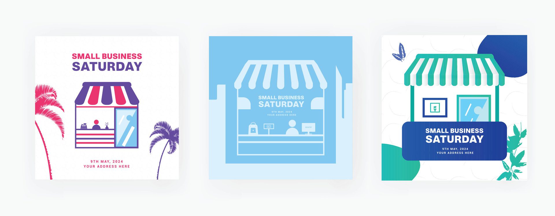 Small business Saturday. Social media post. Vector illustration of business promotion banner design. Free Vector