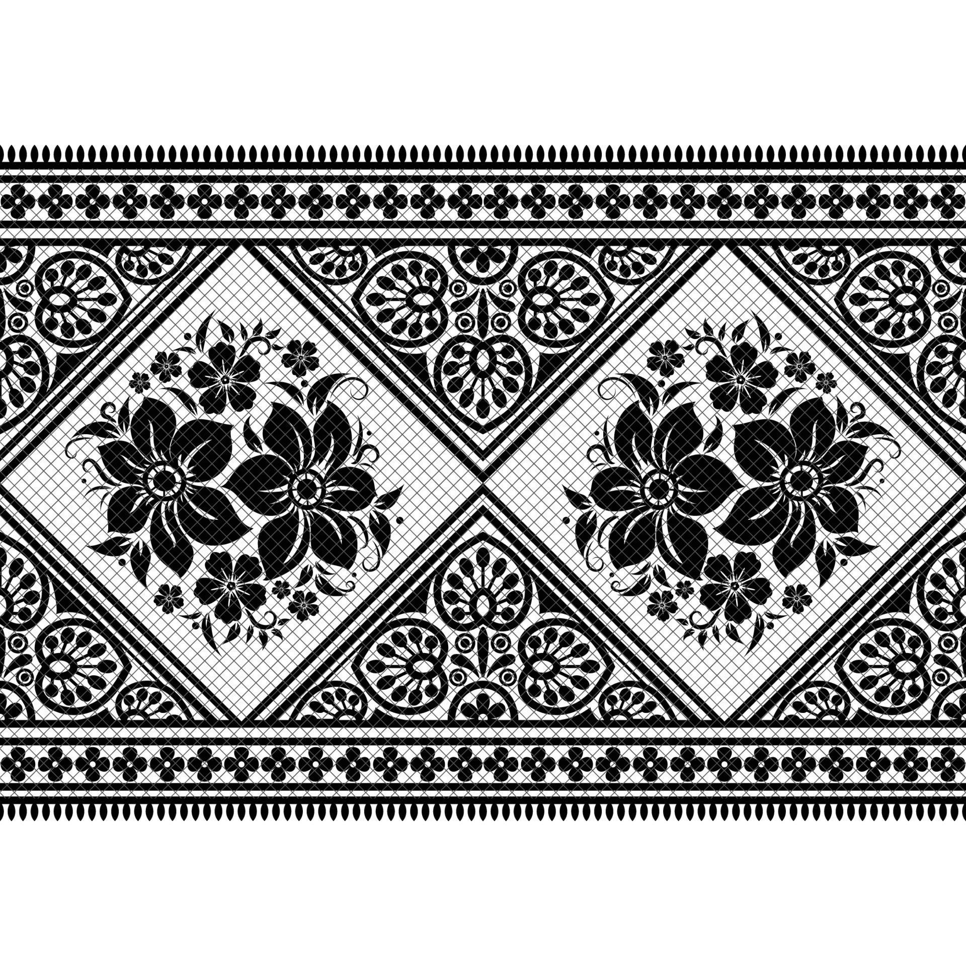 Abstract seamless lace pattern with flowers Stock Free