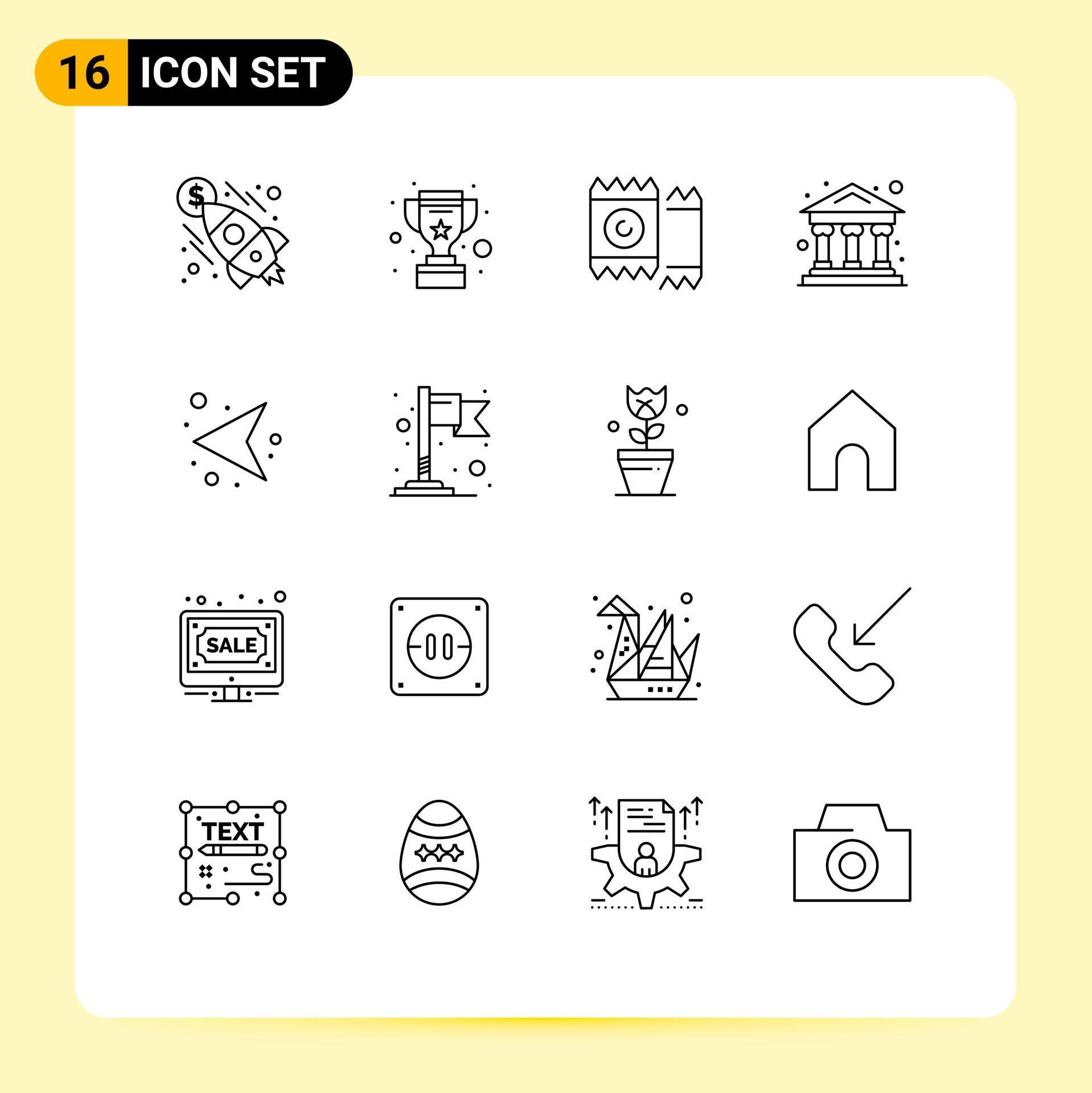 Outline Pack of 16 Universal Symbols of network arrows condom money school Editable Vector Design Elements Stock Free