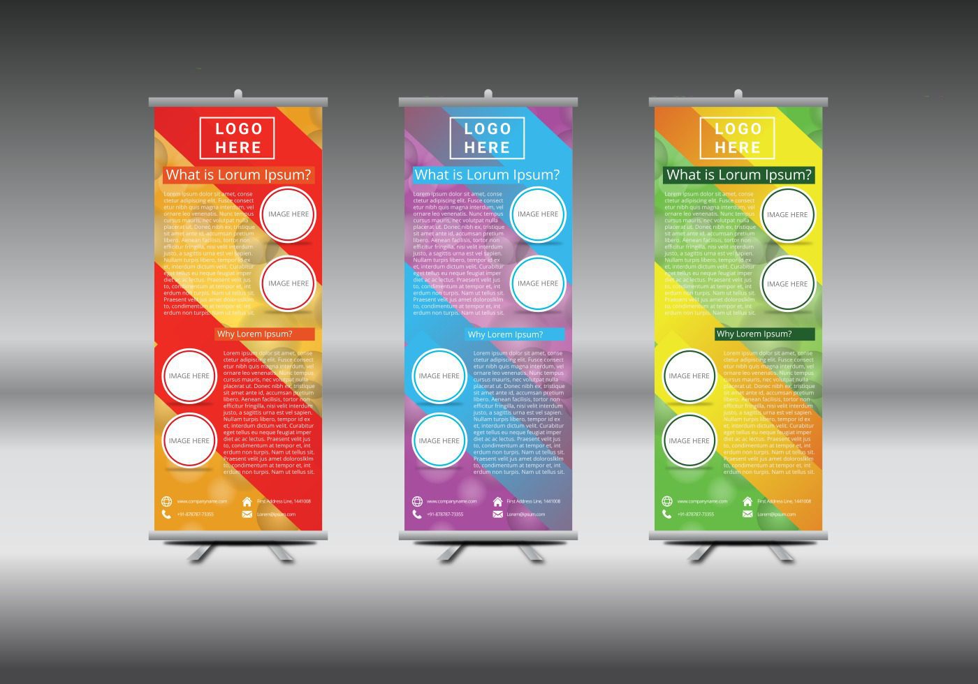 Roll Up Banner Abstract Geometric Colourful Design Free Vector and Free SVG