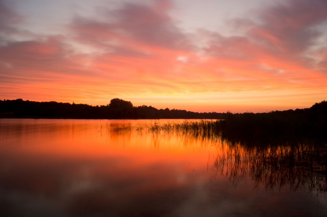 Sunrise at the lake Stock Free