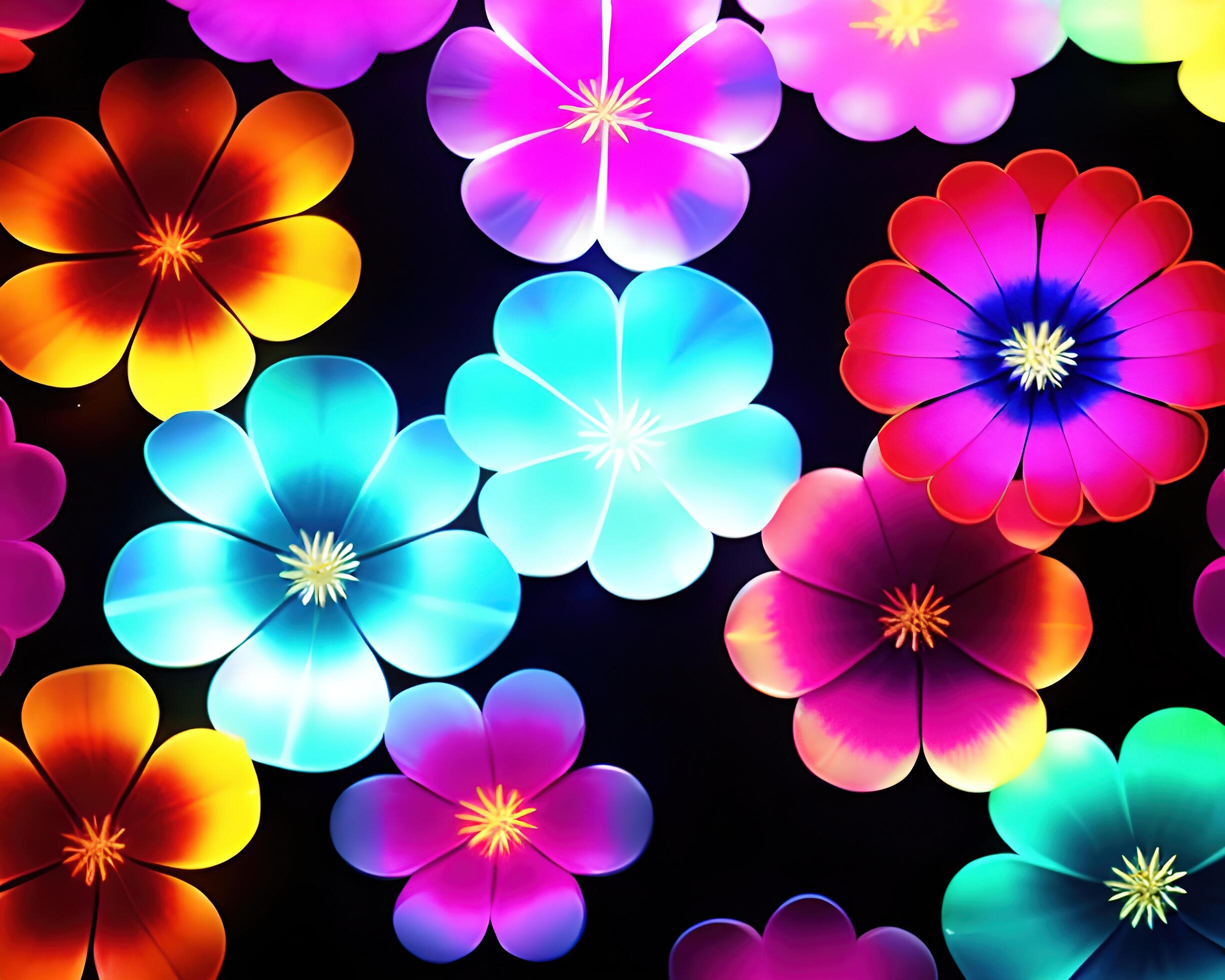 multicolored fantasy abstract flowers by Stock Free